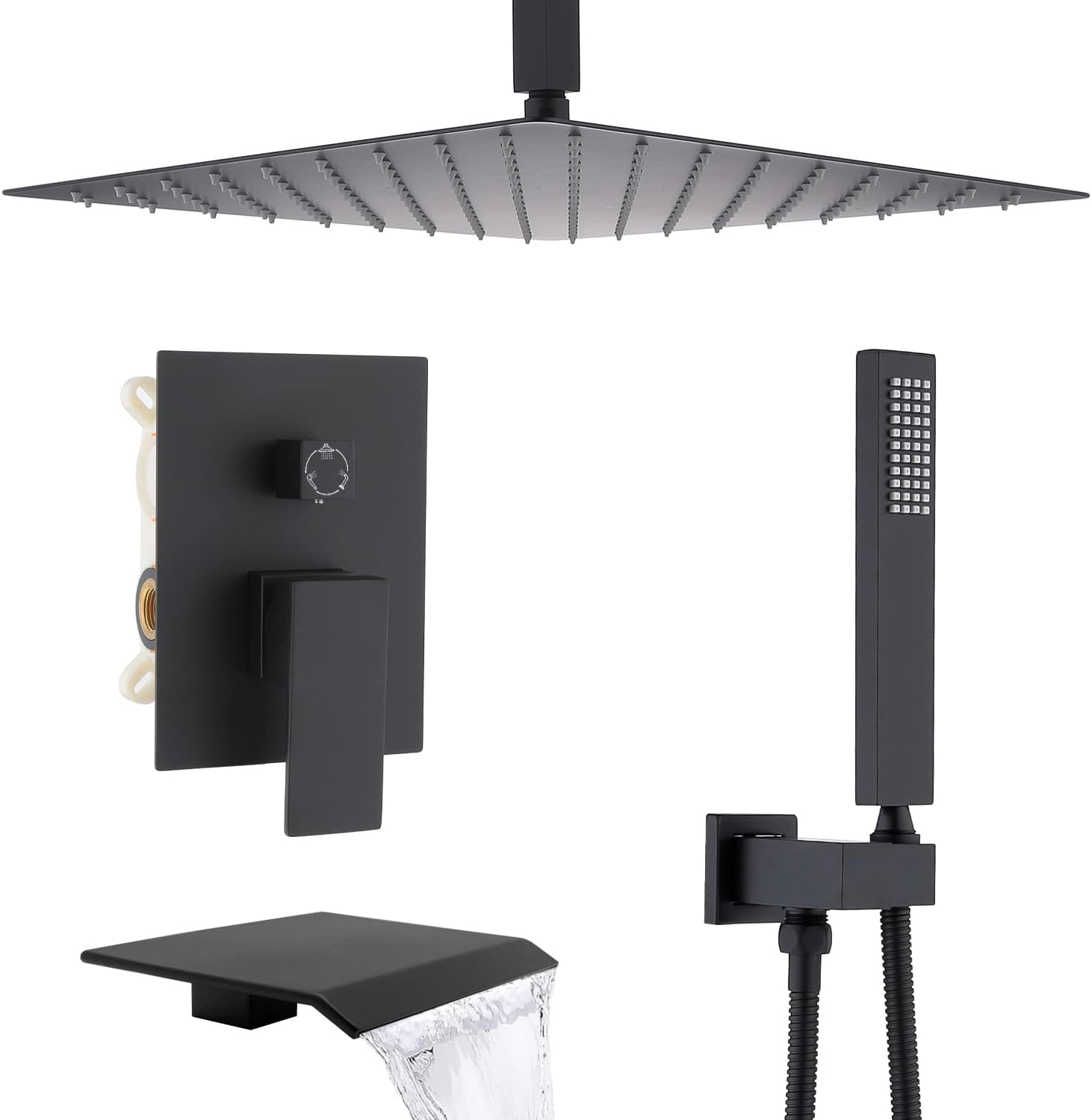 Wovier Shower System Rain Shower Handheld Sprayer with Shower Hose - W8812-6