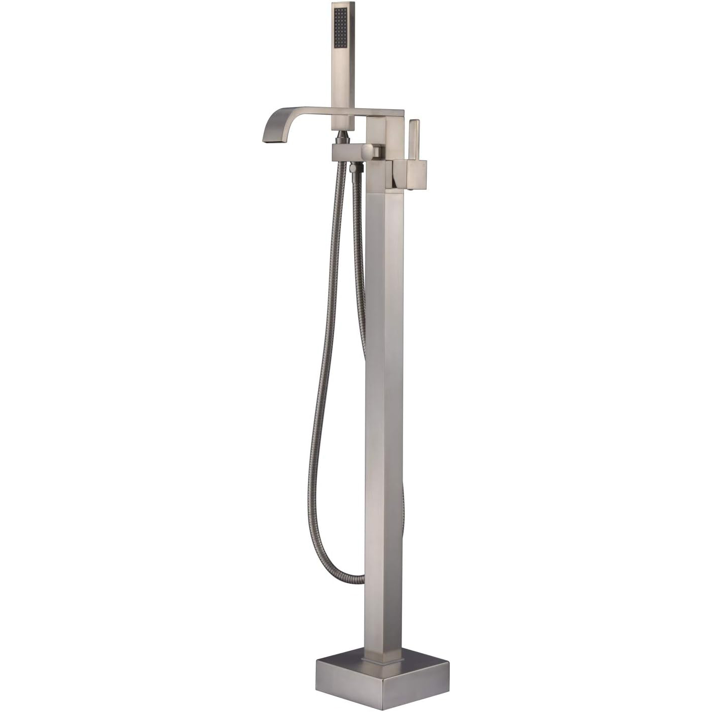 Wovier Floor Mounted Tub Filler Faucet, Freestanding Bathtub Faucet with Hand Shower W8782