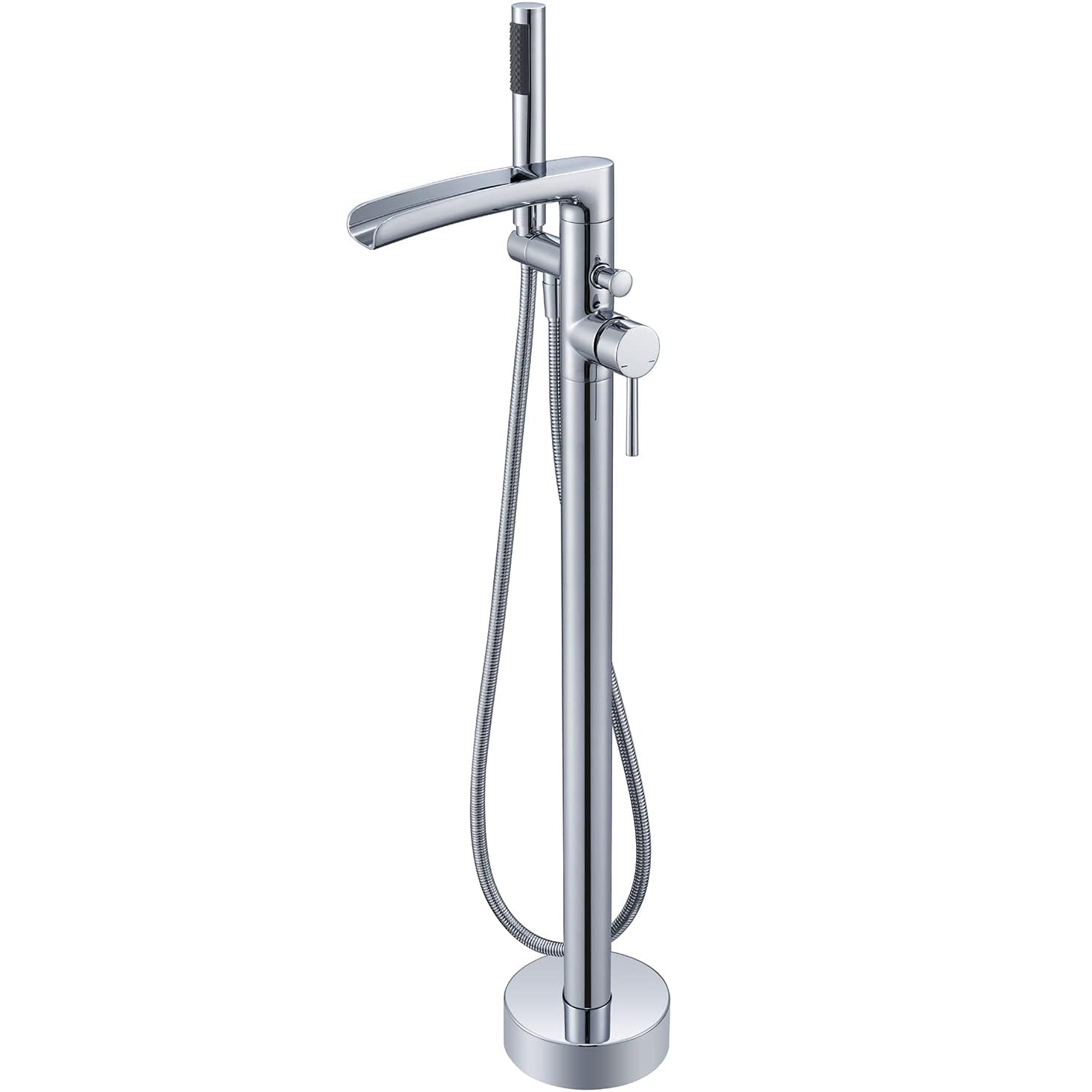 Wovier Floor Mounted Tub Filler Faucet, Freestanding Bathtub Faucet with Hand Shower W8787