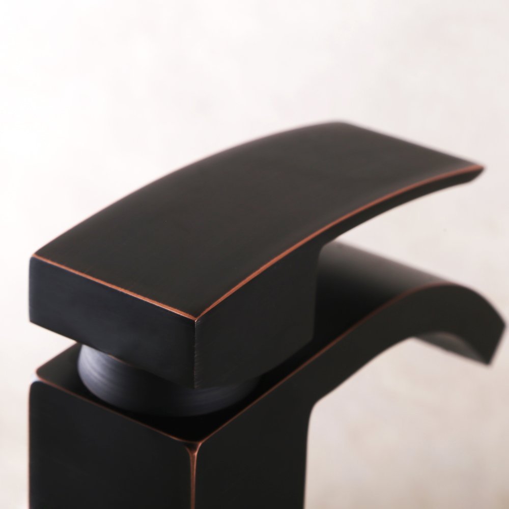 Wovier Waterfall Vessel Faucet, Single Handle Single Hole Bathroom Faucet - w8219-6