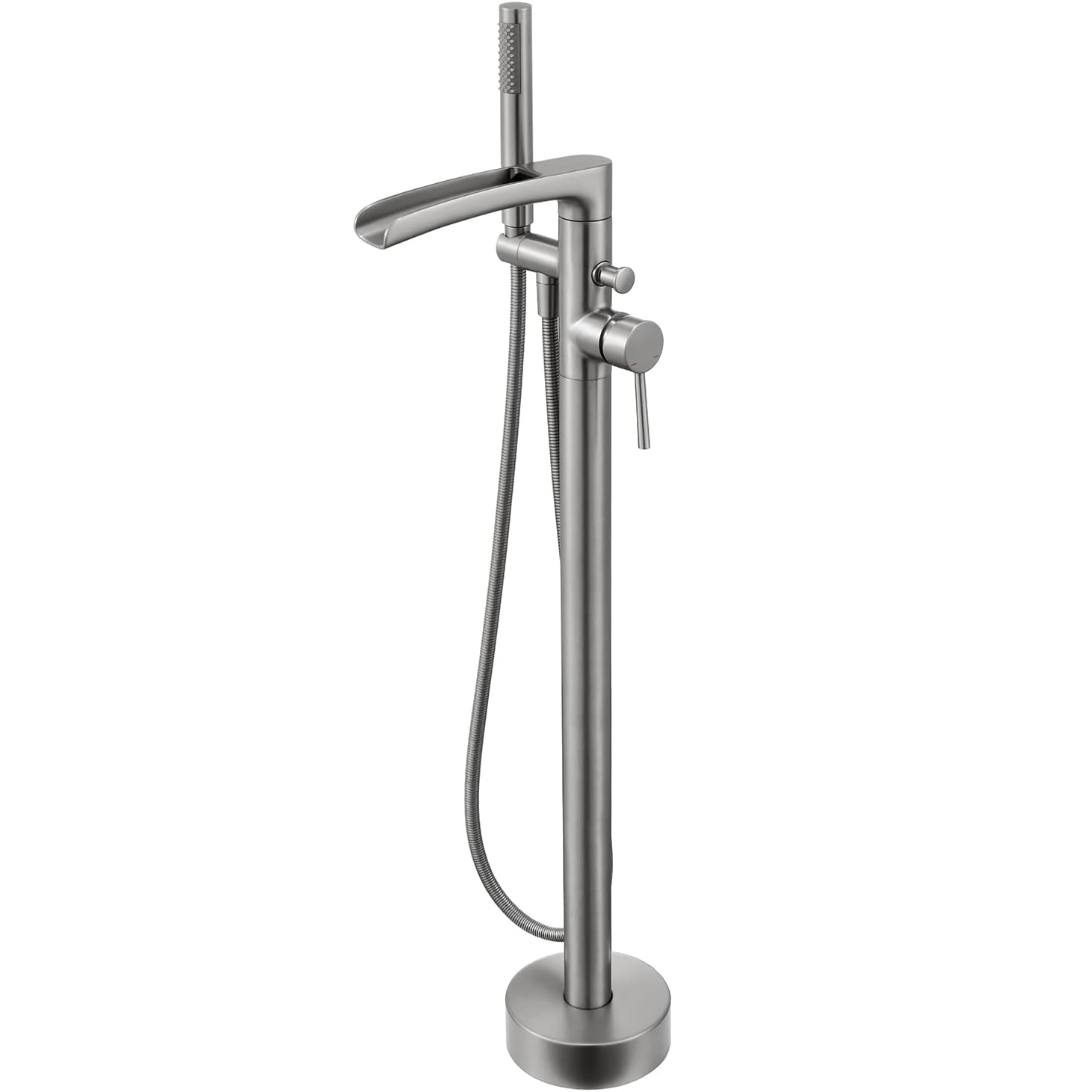 Wovier Floor Mounted Tub Filler Faucet, Freestanding Bathtub Faucet with Hand Shower W8787