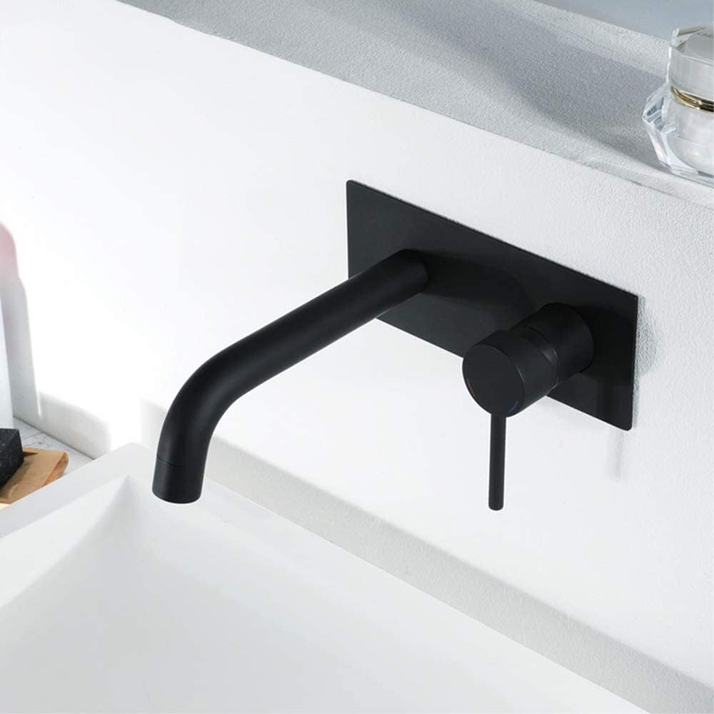 Wovier Wall Mount Bathroom Sink Faucet, Single Handles Single Hole Lavatory Faucet W8612