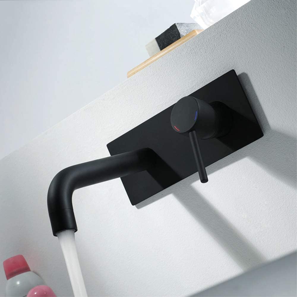 Wovier Wall Mount Bathroom Sink Faucet, Single Handles Single Hole Lavatory Faucet W8612
