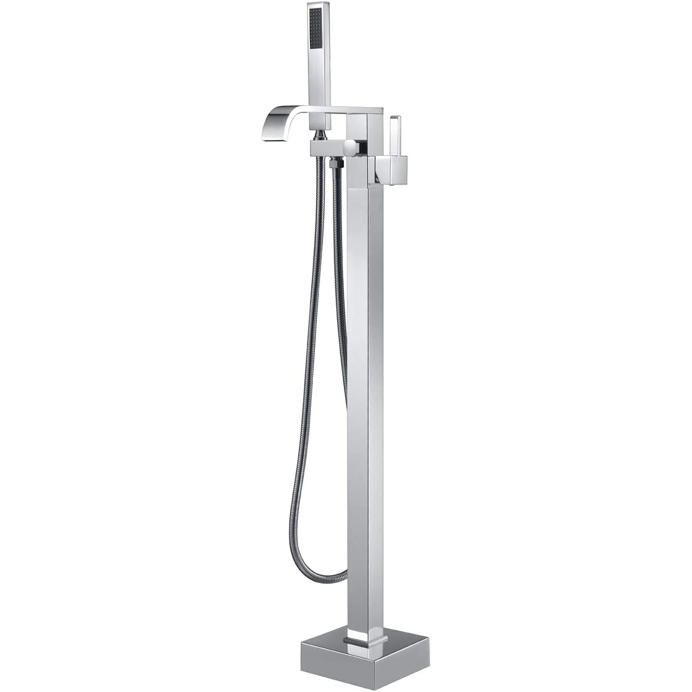 Wovier Floor Mounted Tub Filler Faucet, Freestanding Bathtub Faucet with Hand Shower W8782