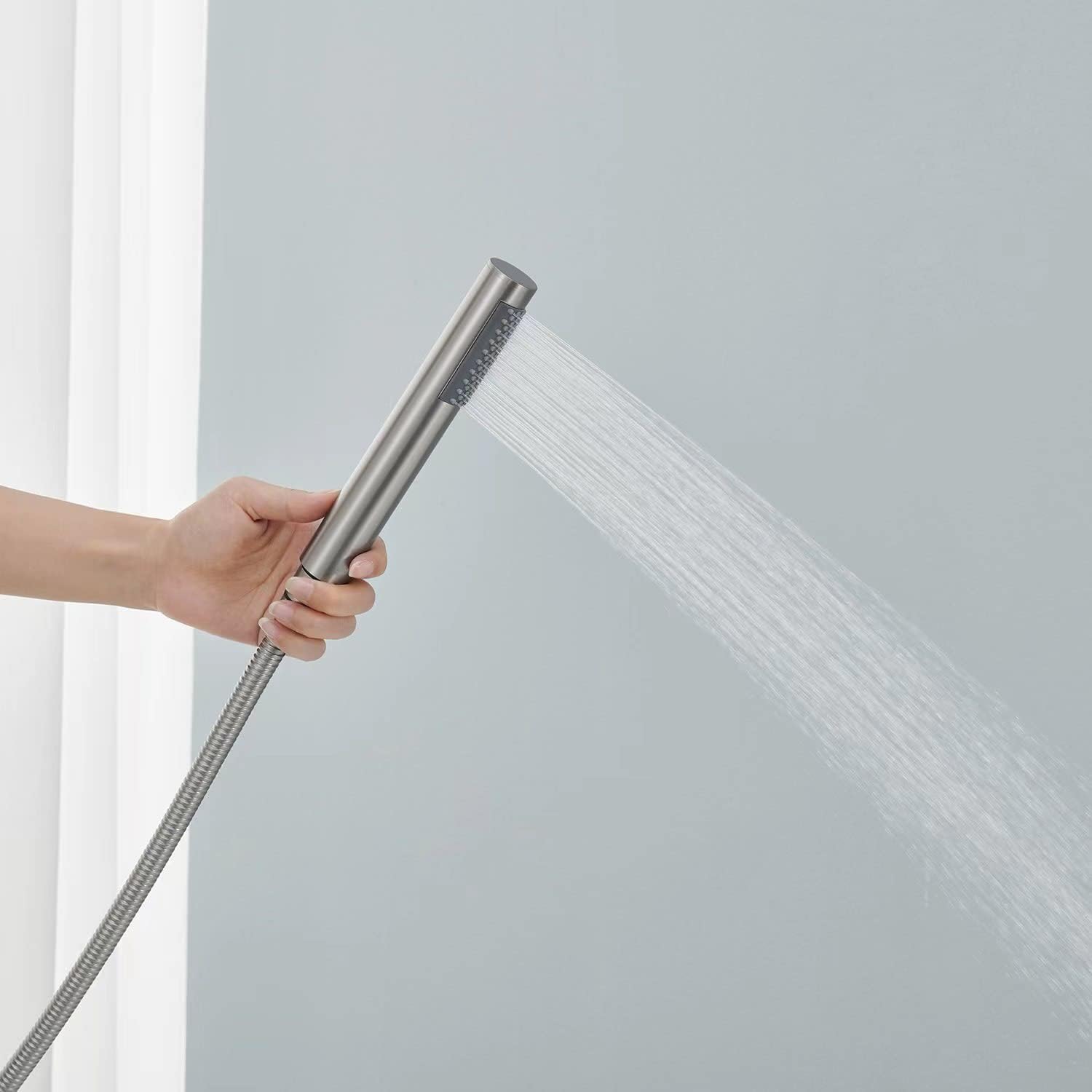 Wovier Floor Mounted Tub Filler Faucet, Freestanding Bathtub Faucet with Hand Shower W8787