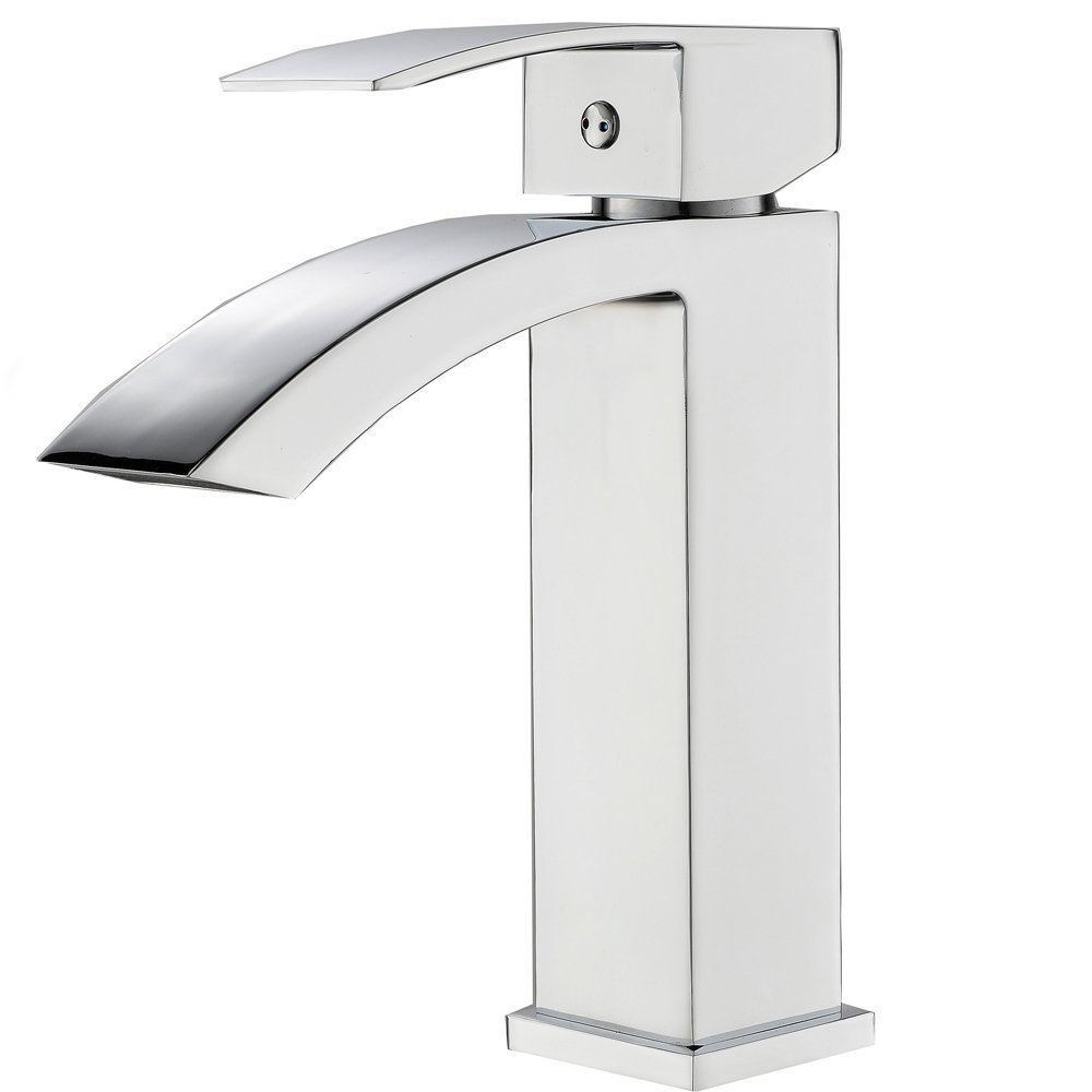 Wovier Waterfall Bathroom Sink Faucet,Single Handle Single Hole Faucet-W8220-2