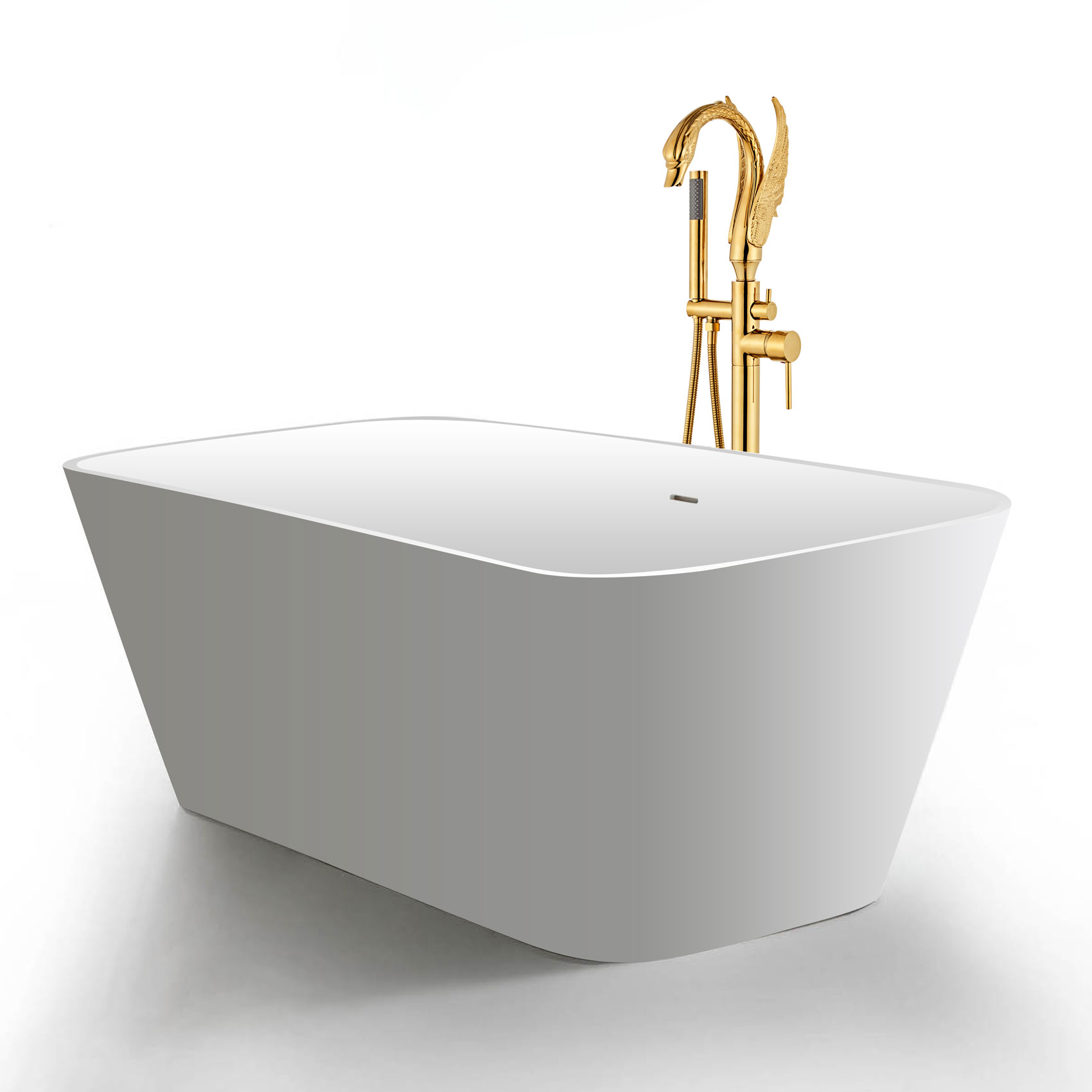 Wovier Floor Mounted Tub Filler Faucets with Hand Shower - w8751-02