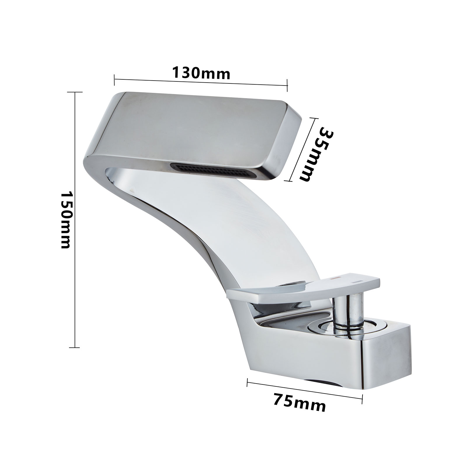 Wovier Waterfall Bathroom Sink Faucet,Single Handle Single Hole Faucet-W8351-13