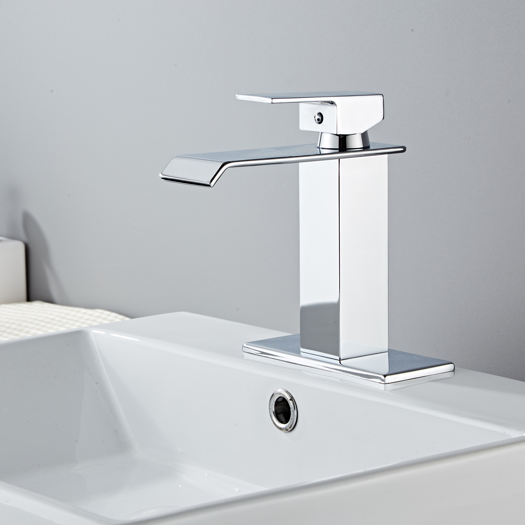 Wovier Waterfall Bathroom Sink Faucet,Single Handle Single Hole Faucet-W8226-8