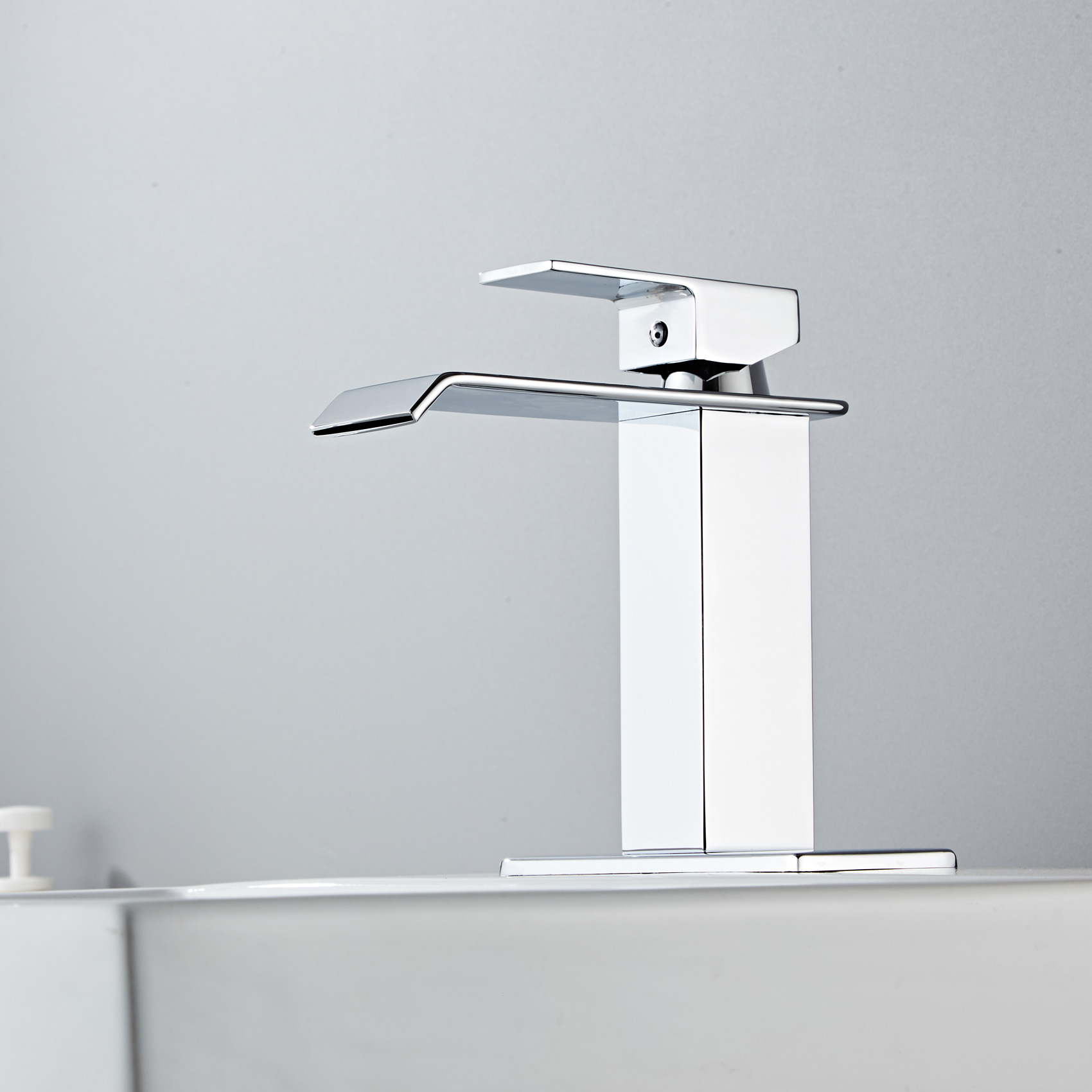 Wovier Waterfall Bathroom Sink Faucet,Single Handle Single Hole Faucet-W8226-12