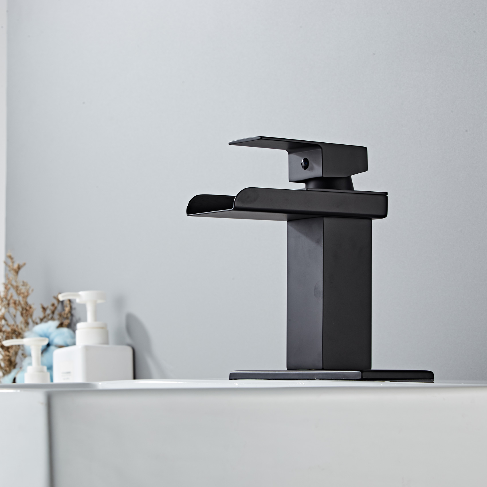 Wovier Waterfall Bathroom Sink Faucet,Single Handle Single Hole Faucet-W8230-27