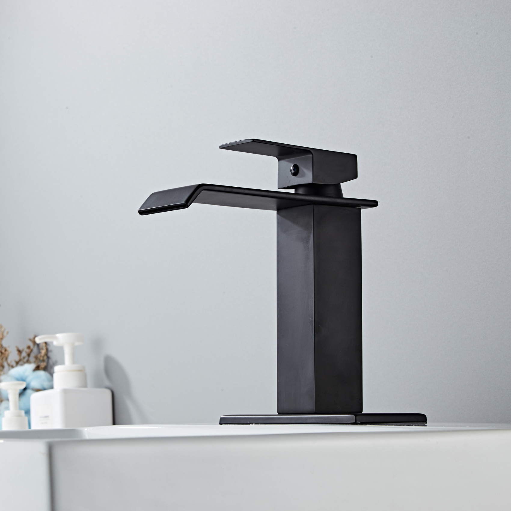 Wovier Waterfall Bathroom Sink Faucet,Single Handle Single Hole Faucet-W8226-13