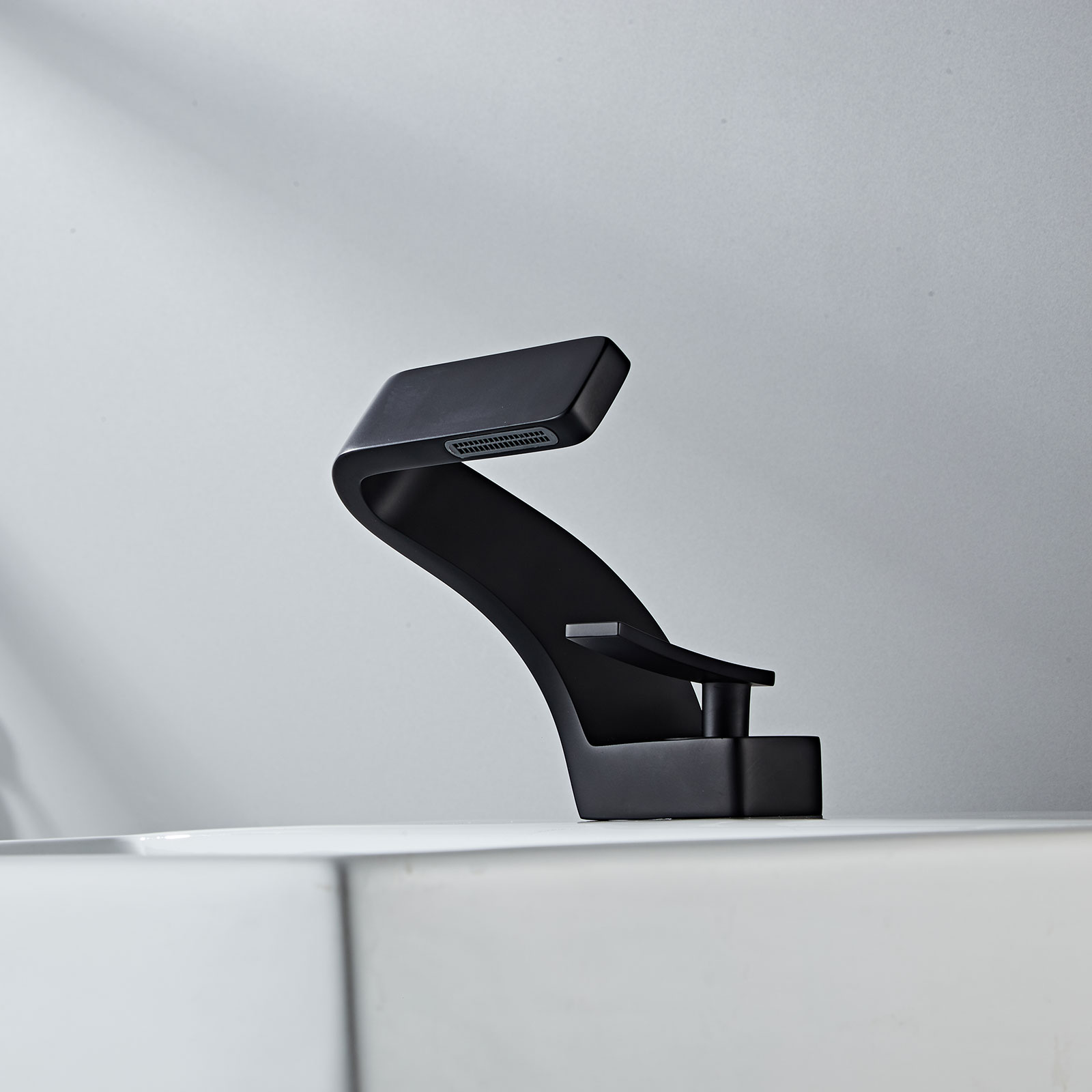 Wovier Waterfall Bathroom Sink Faucet,Single Handle Single Hole Faucet-W8351-17