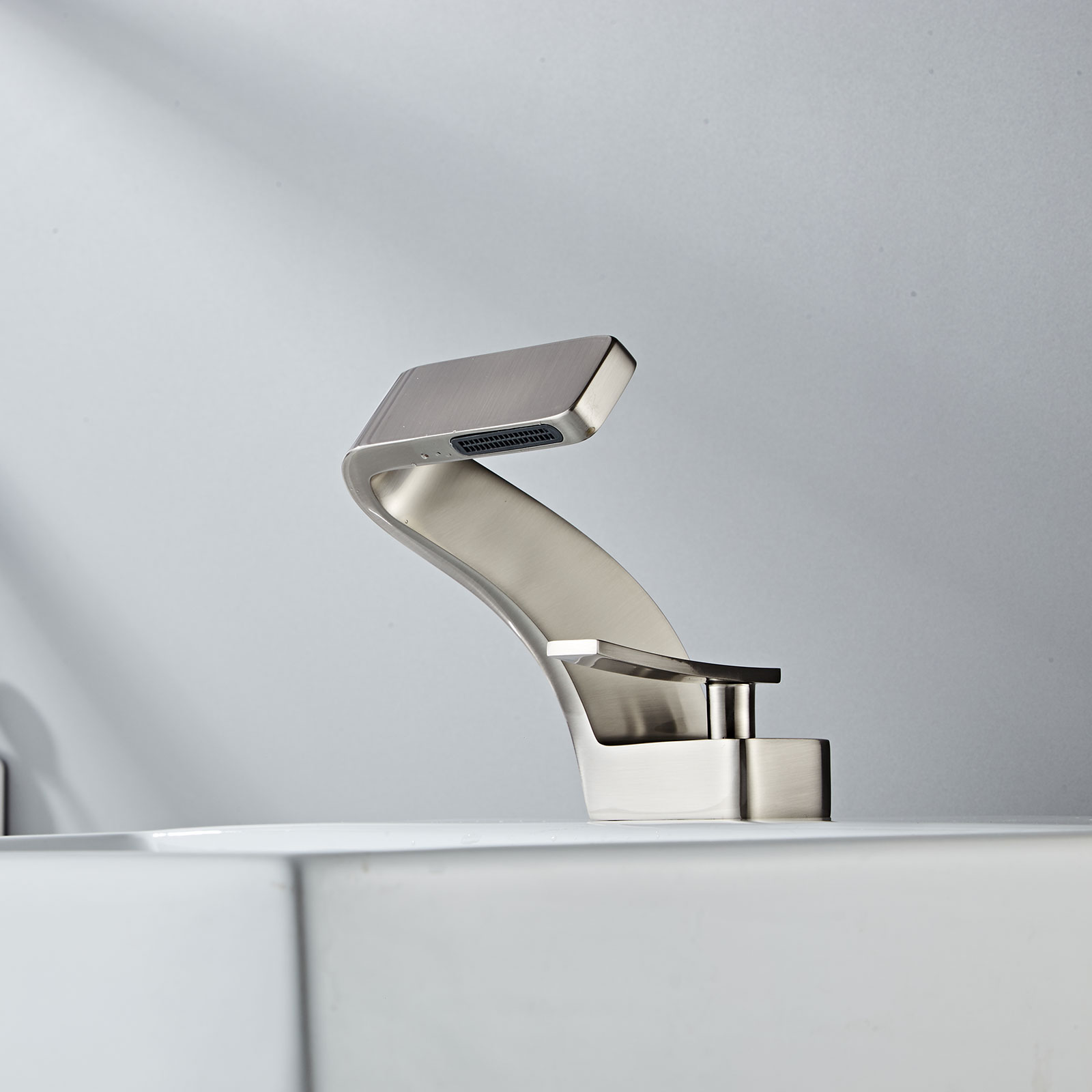 Wovier Waterfall Bathroom Sink Faucet,Single Handle Single Hole Faucet-W8351-21