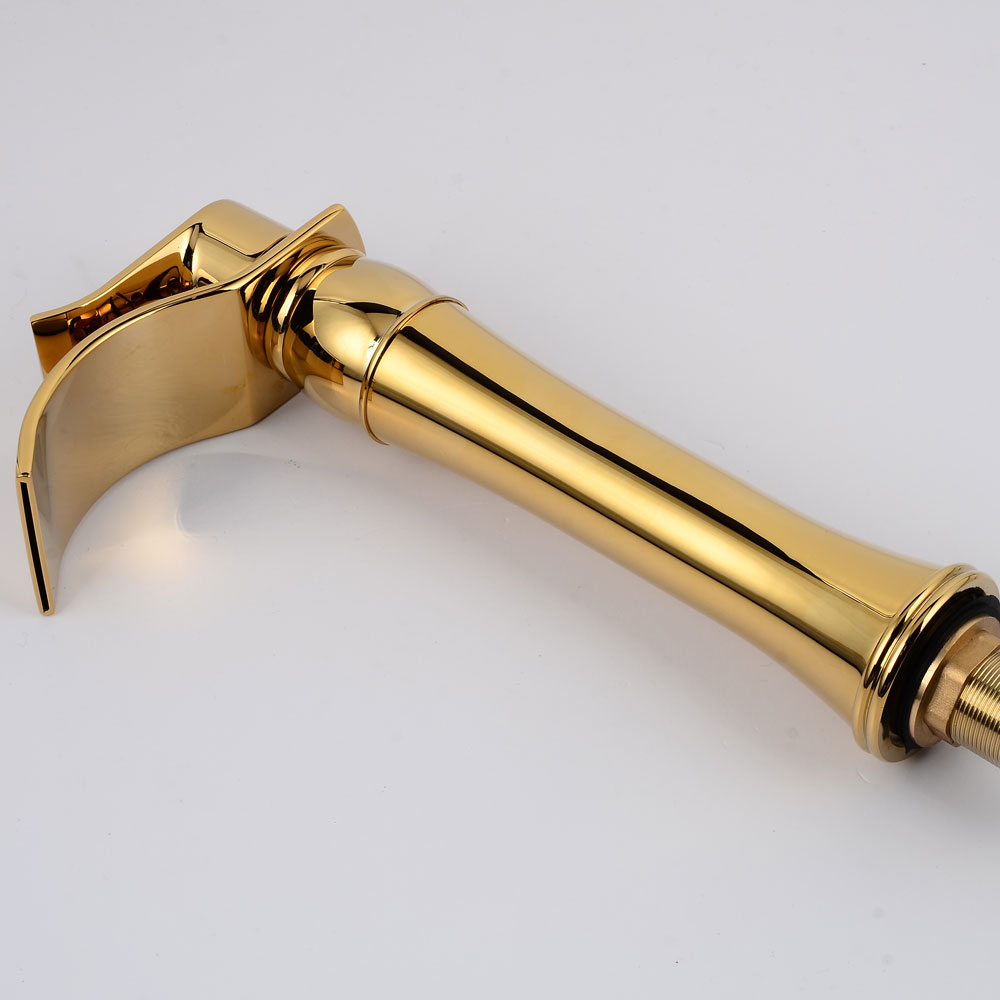 Wovier Waterfall Vessel Faucet with Supply Hose,Single Handle Single Hole Bathroom Faucet W8243-10