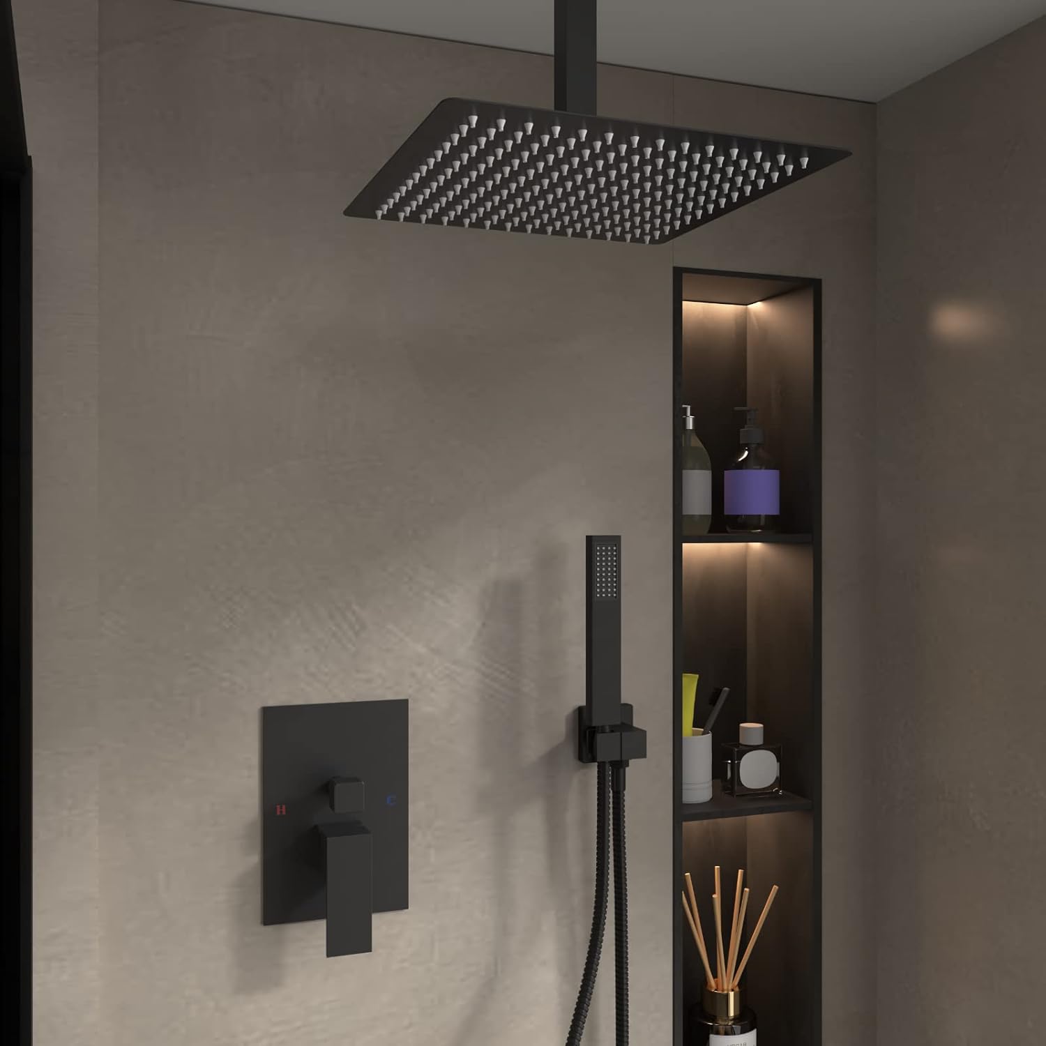 Wovier Shower System Rain Shower Handheld Sprayer with Shower Hose - W8812-8