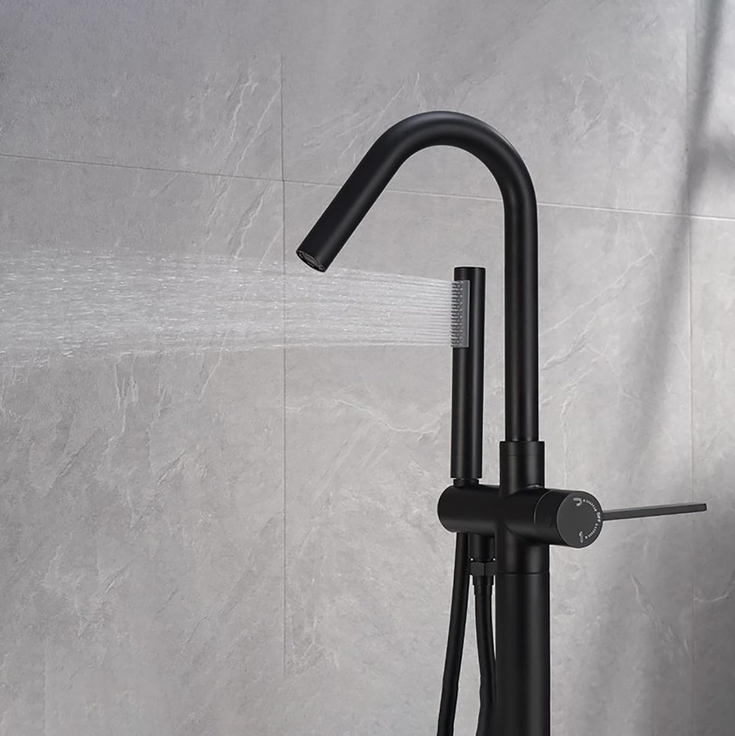 Wovier Floor Mounted Tub Filler Faucet, Freestanding Bathtub Faucet with Hand Shower W8791