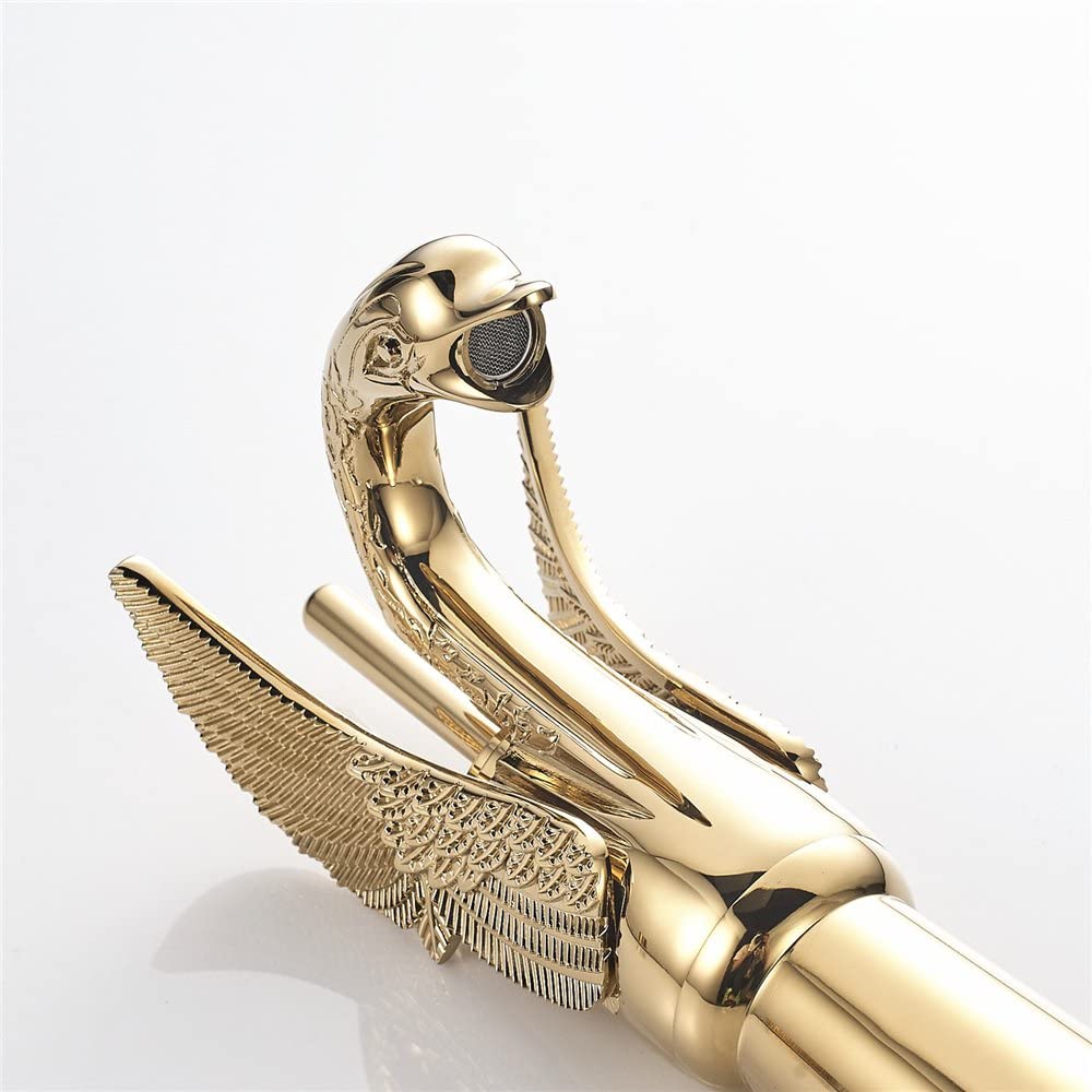 Wovier Phoenix Waterfall Vessel Faucet,Single Handle Single Hole Bathroom Faucet W8337-4