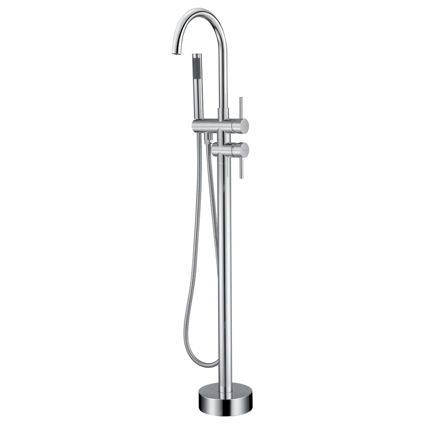 Wovier Floor Mounted Tub Filler Faucet, Freestanding Bathtub Faucet with Hand Shower W8790