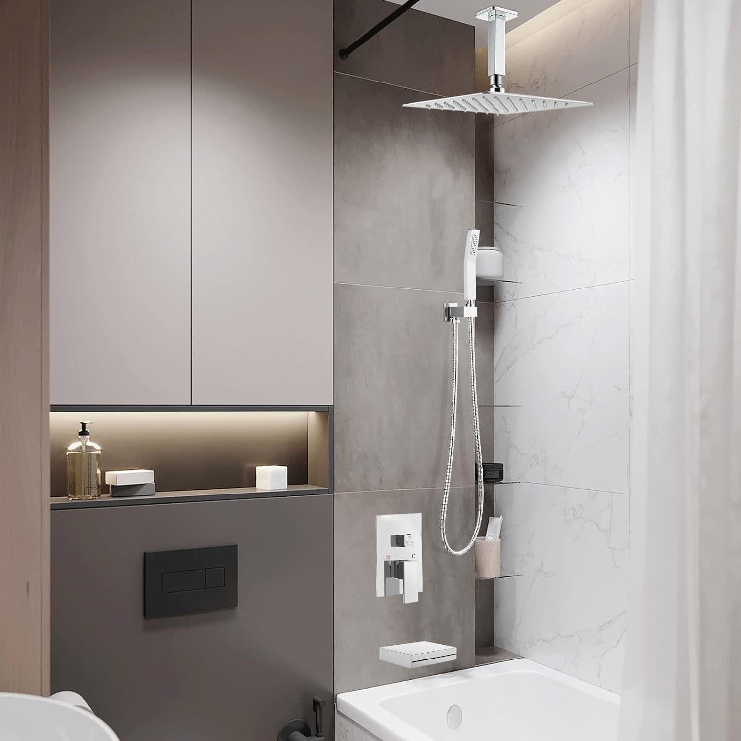 Wovier Shower System Rain Shower Handheld Sprayer with Shower Hose - W8811-5