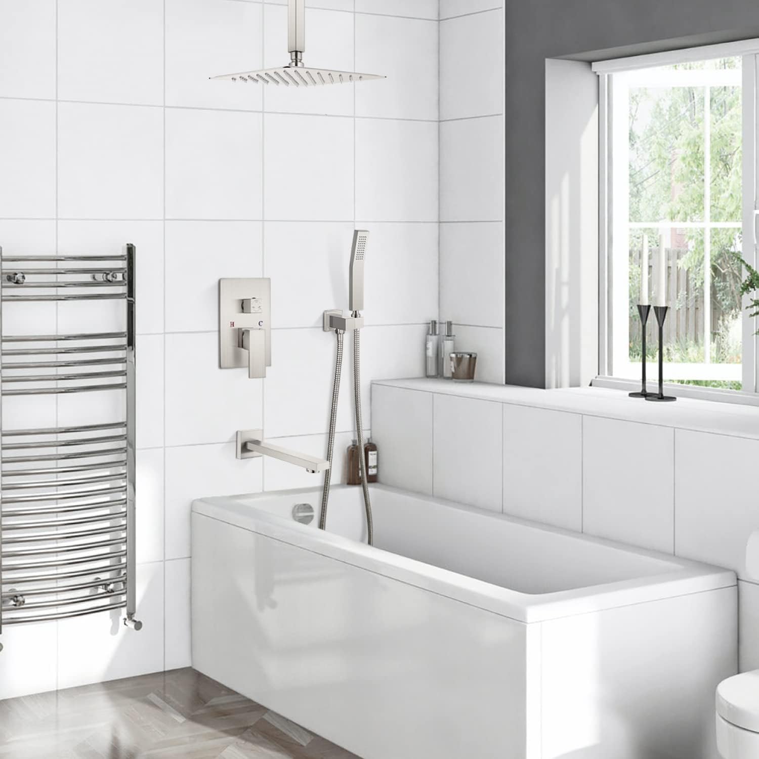 Wovier Shower System Rain Shower Handheld Sprayer with Shower Hose - W8814-3