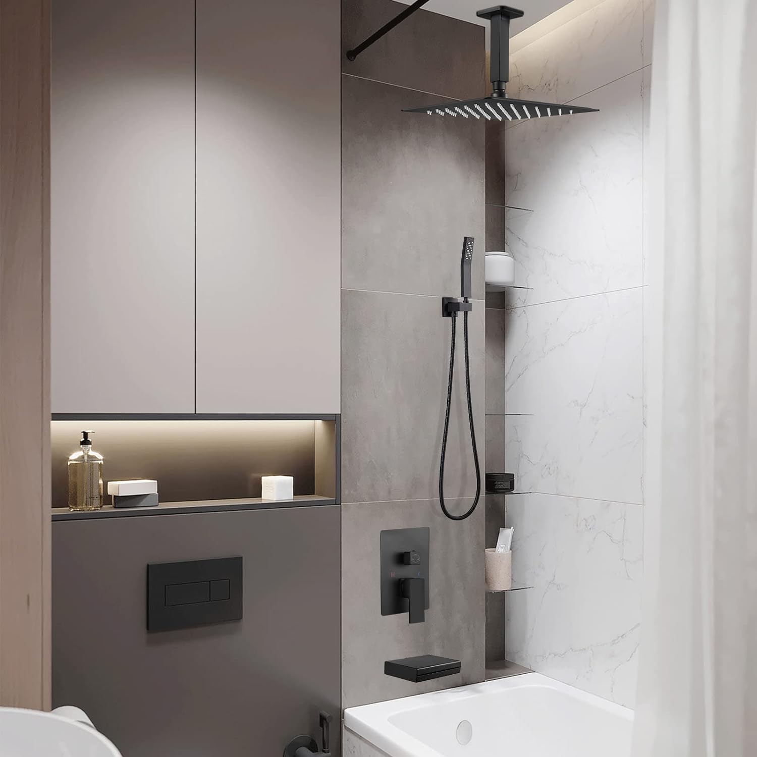 Wovier Shower System Rain Shower Handheld Sprayer with Shower Hose - W8811-4