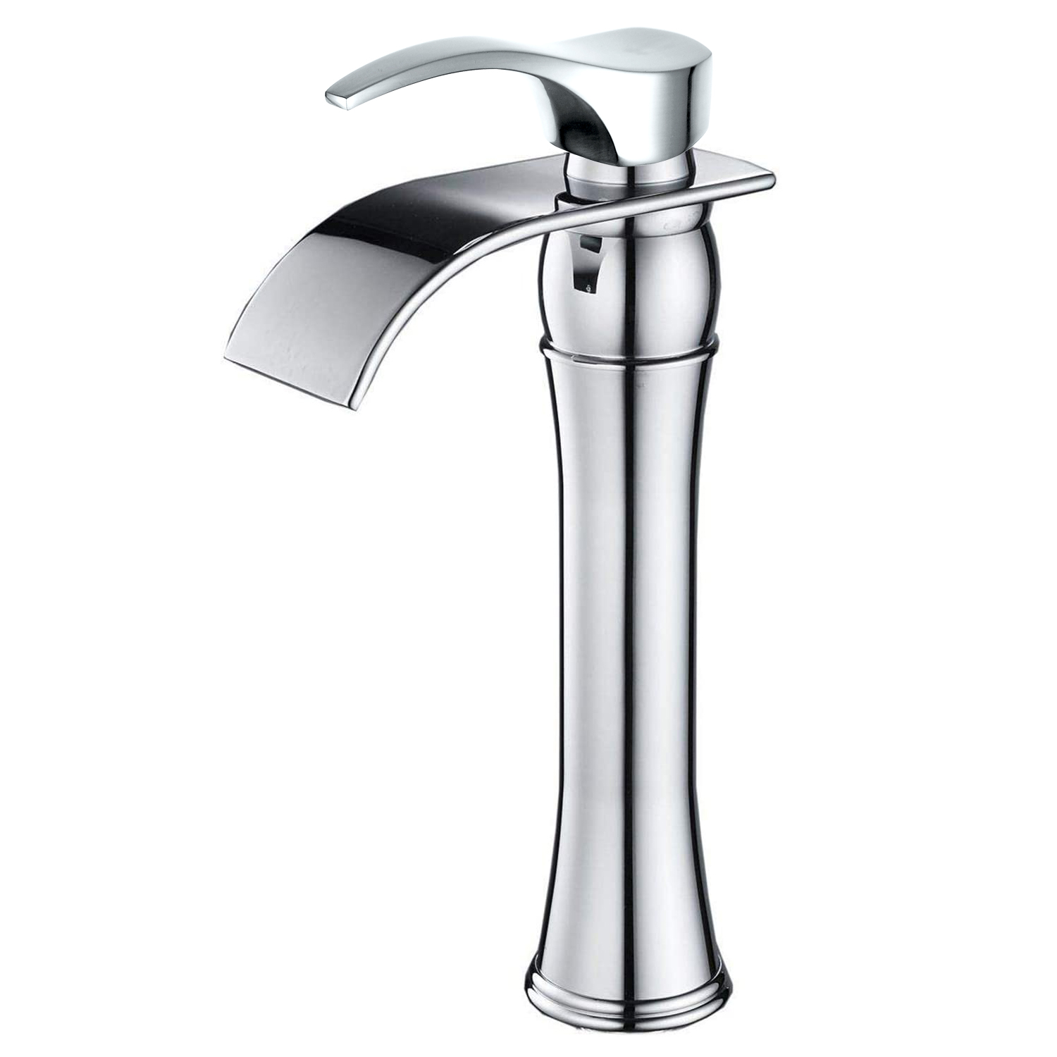 Wovier Waterfall Vessel Faucet, Single Handle Single Hole Bathroom Faucet - w8241-1