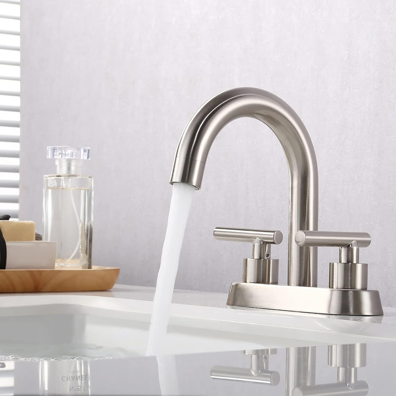 Wovier Centerset Faucet, 4 inch 2-Handle Bathroom sink Faucet-W8002-2