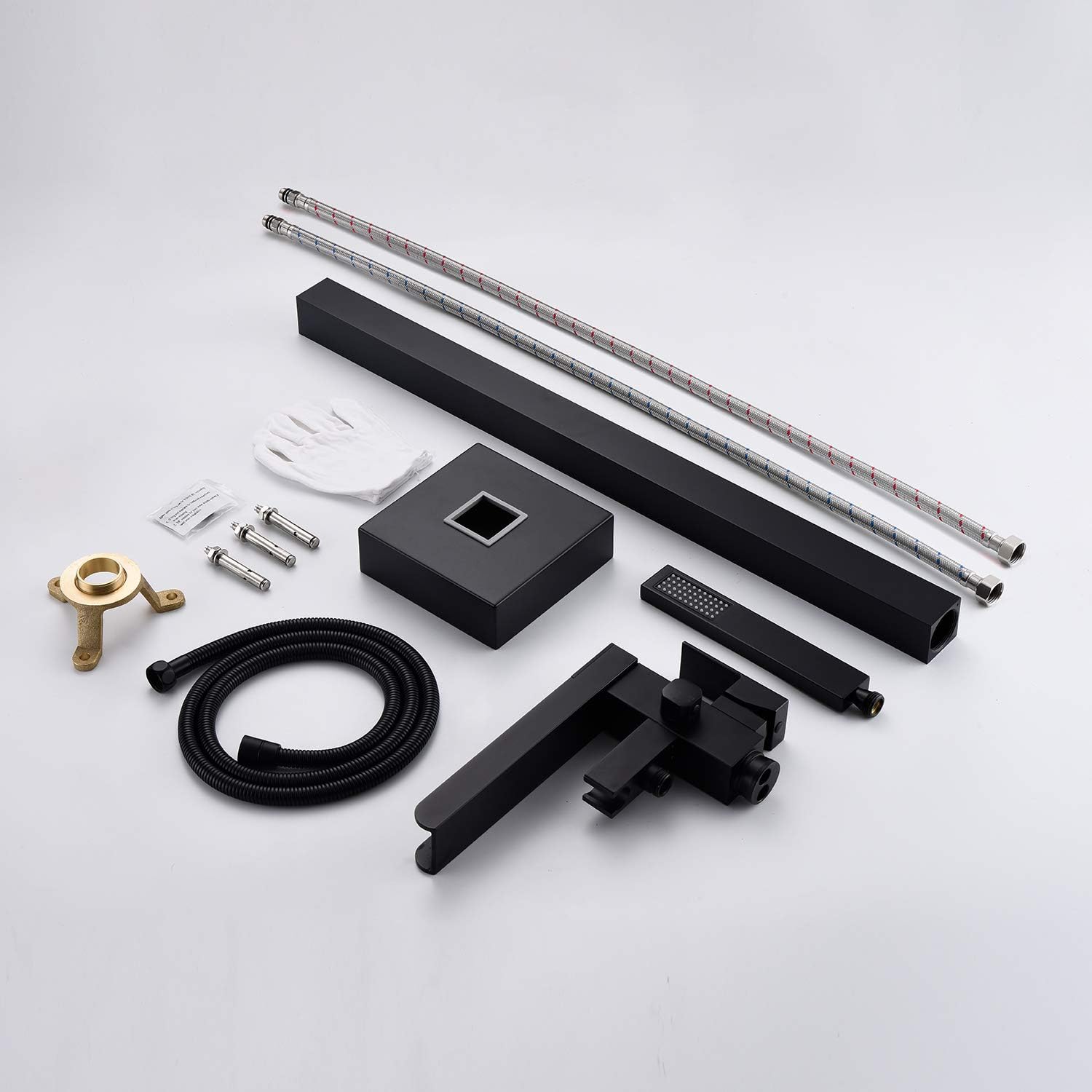 Wovier Floor Mounted Tub Filler Faucet, Freestanding Bathtub Faucet with Hand Shower W8786