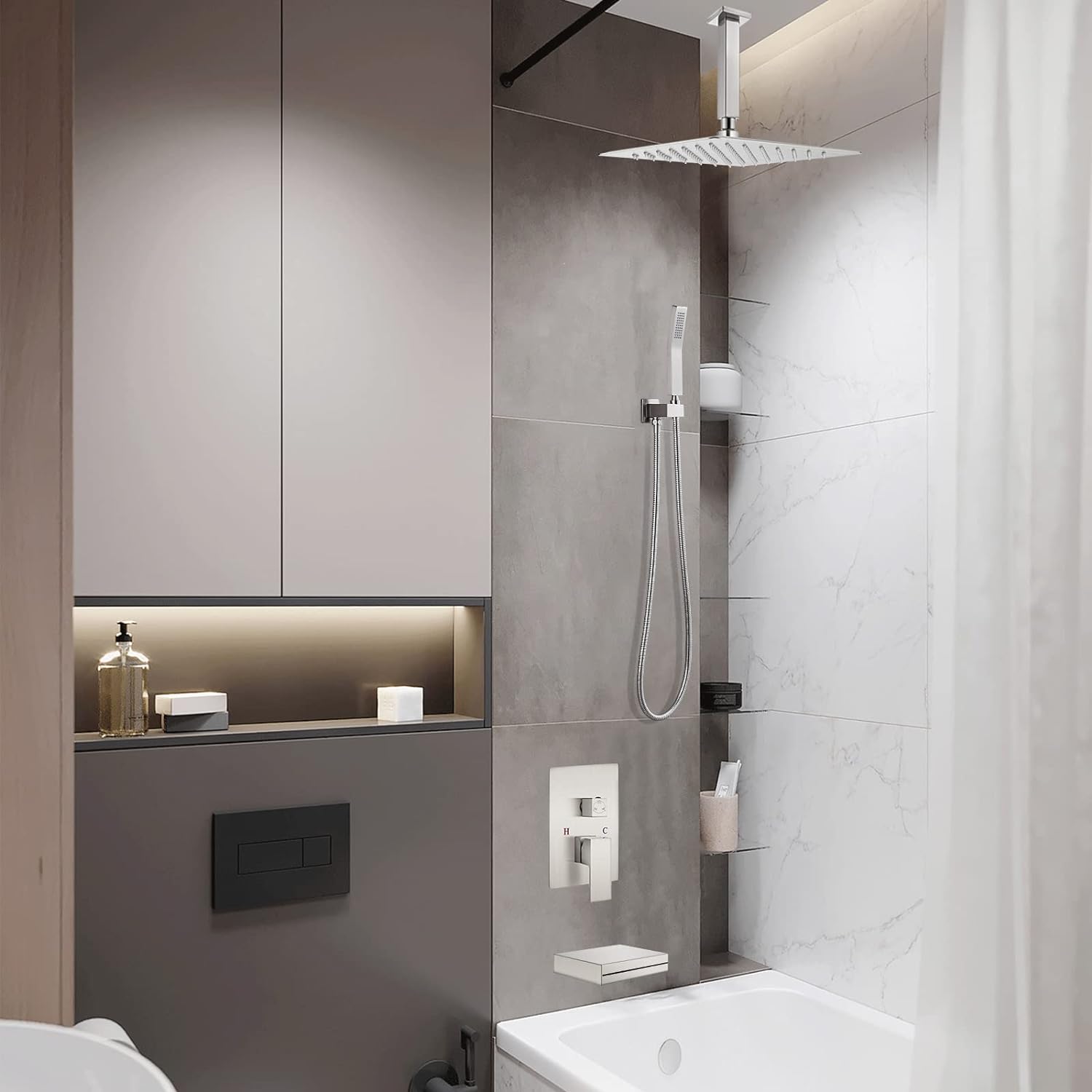 Wovier Shower System Rain Shower Handheld Sprayer with Shower Hose - W8811-2