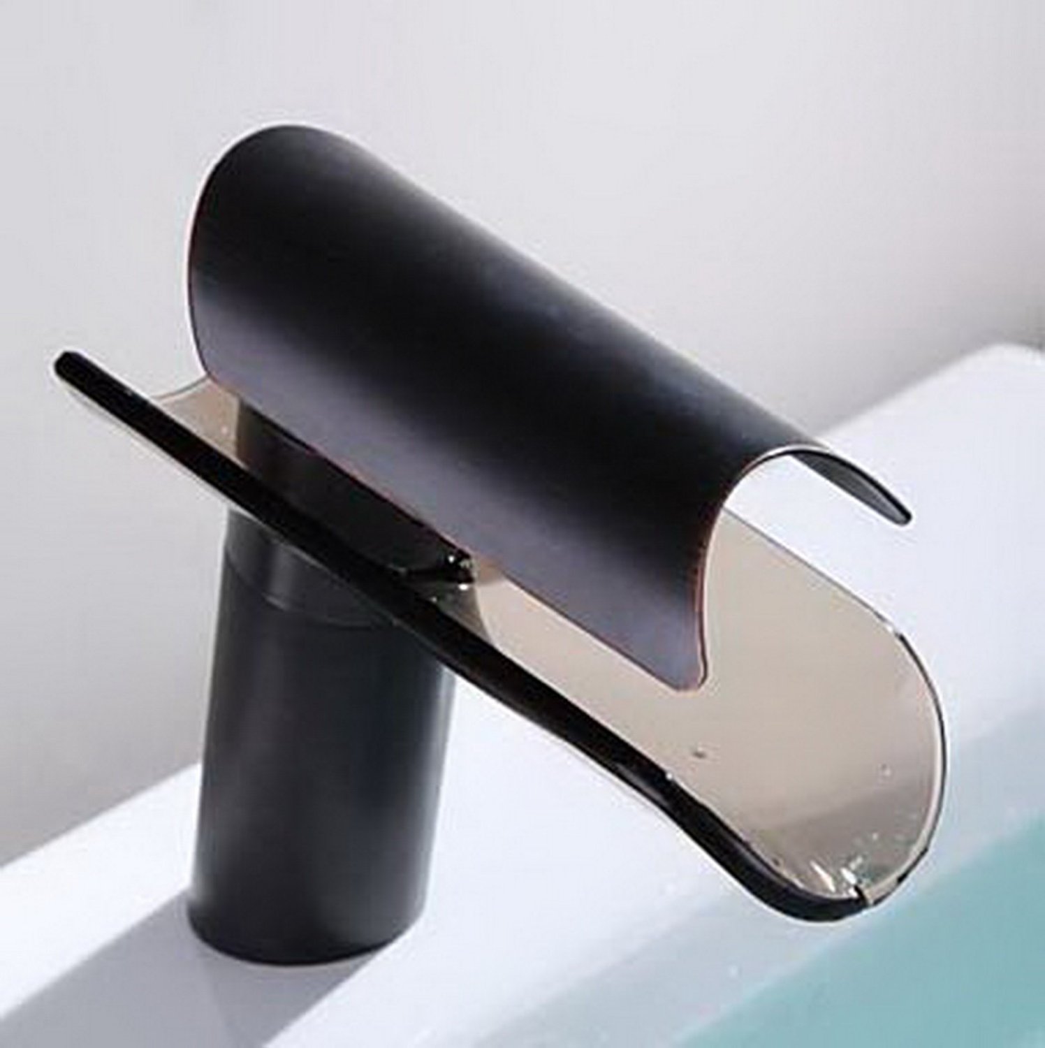 Wovier Waterfall Bathroom Sink Faucet,Single Handle Single Hole Faucet-W8216-4