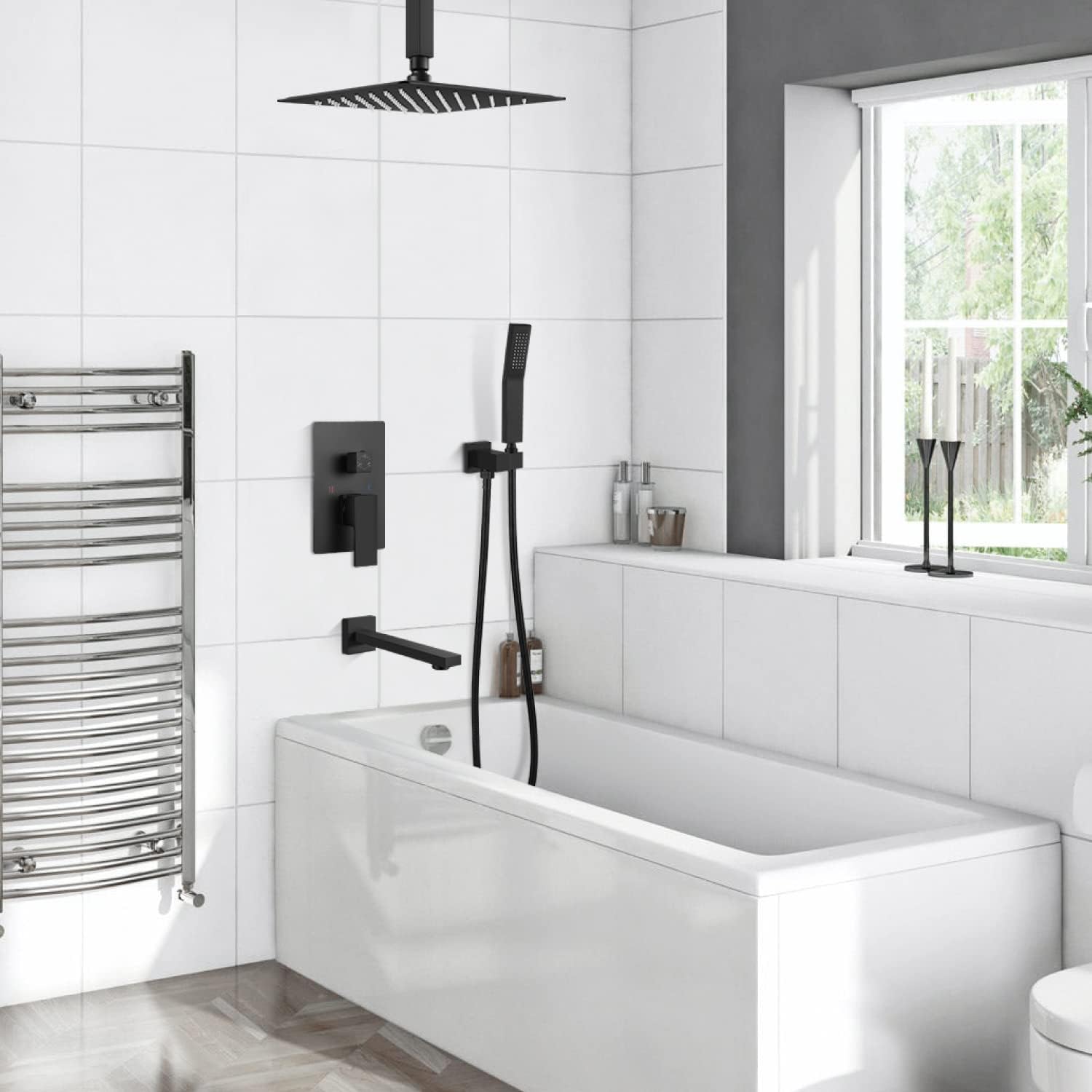 Wovier Shower System Rain Shower Handheld Sprayer with Shower Hose - W8814-6