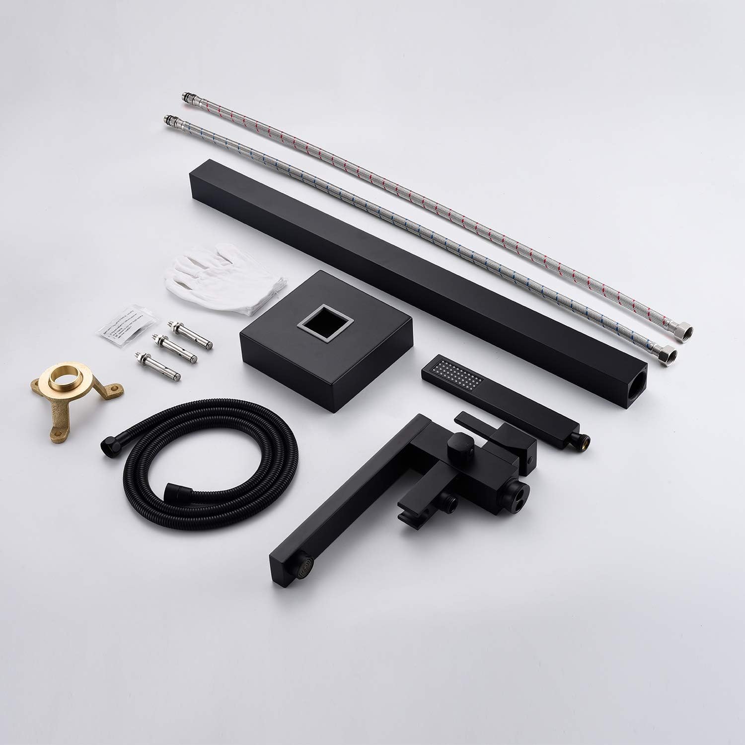 Wovier Floor Mounted Tub Filler Faucet, Freestanding Bathtub Faucet with Hand Shower W8792