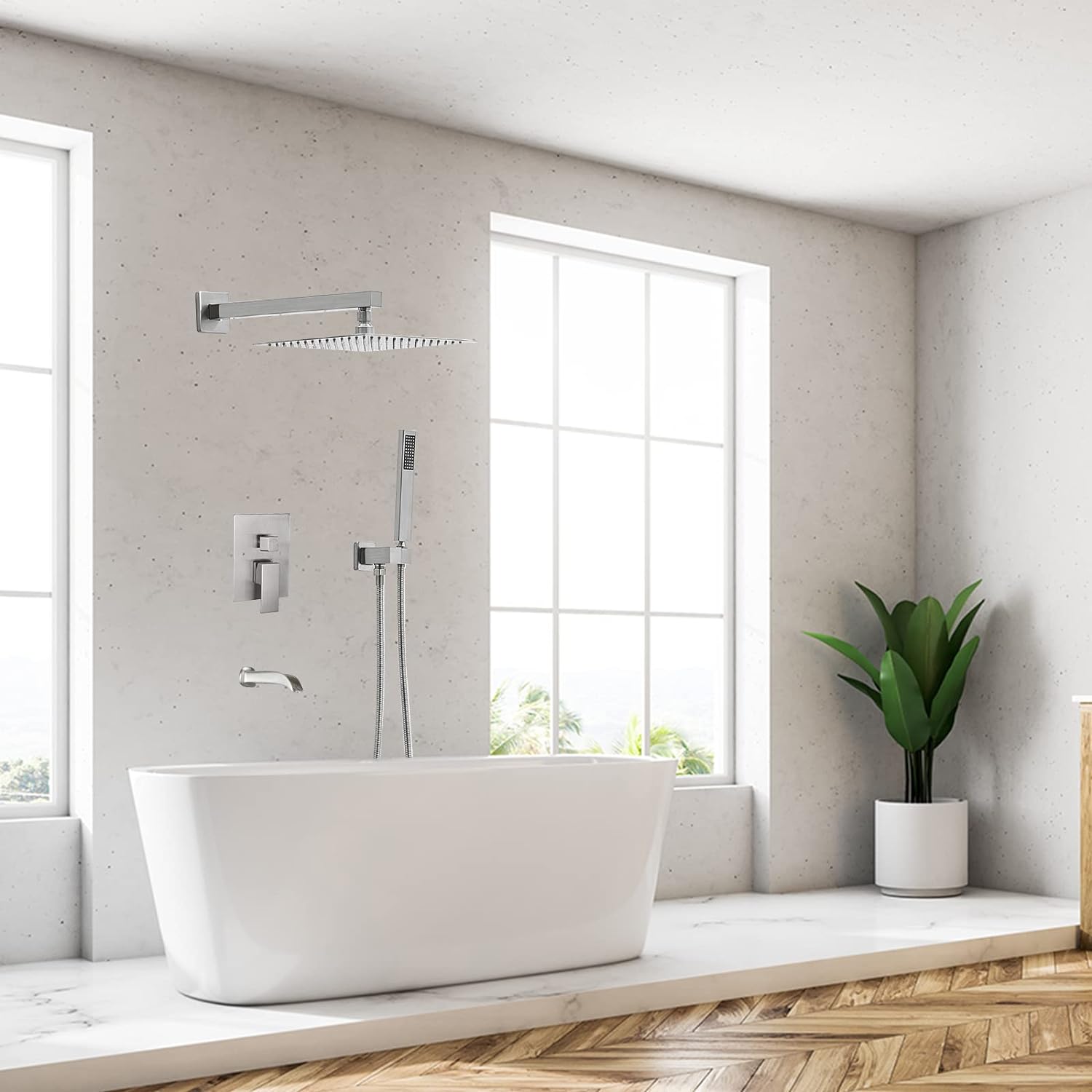 Wovier Shower System Rain Shower Handheld Sprayer with Shower Hose - W8807-10