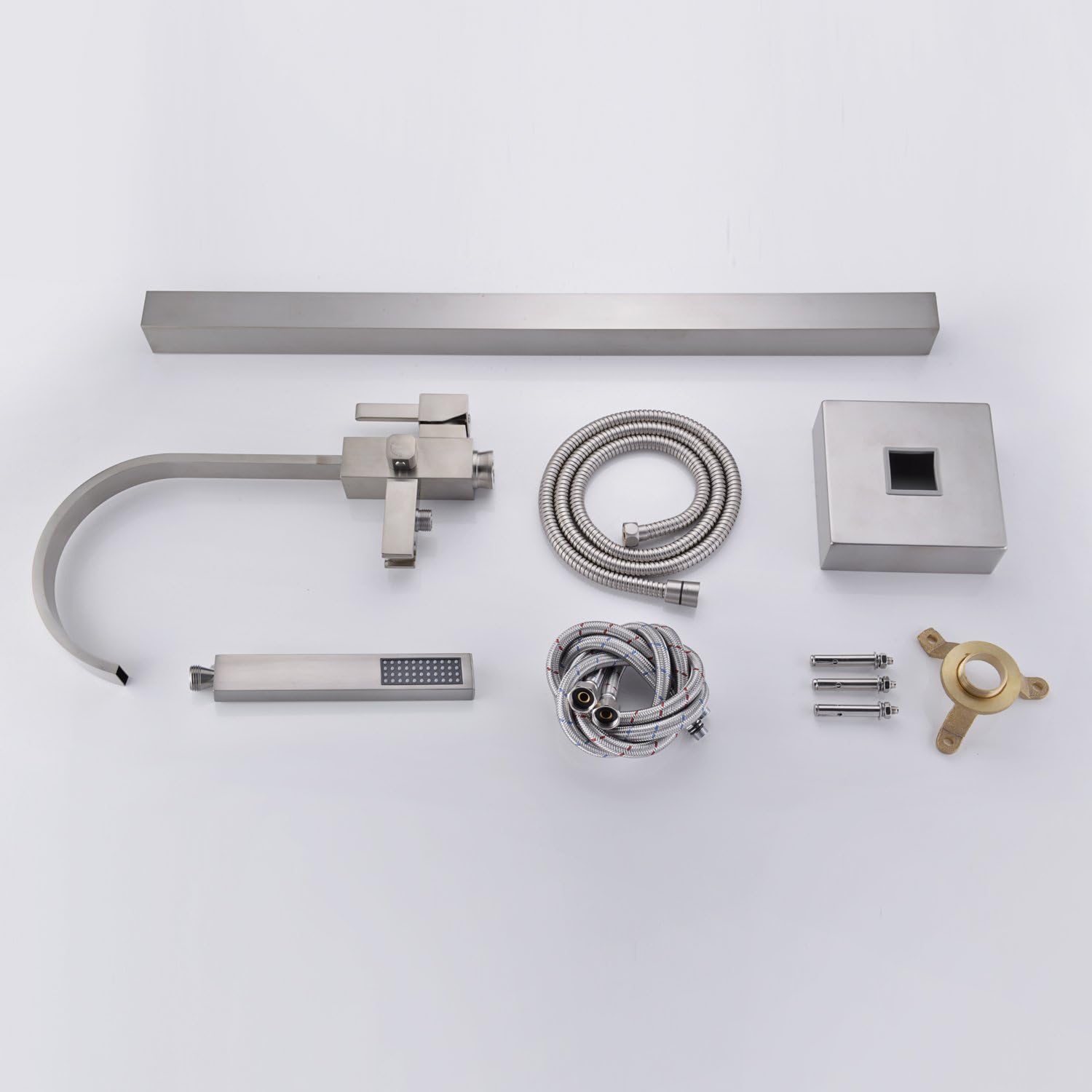 Wovier Floor Mounted Tub Filler Faucet, Freestanding Bathtub Faucet with Hand Shower W8783