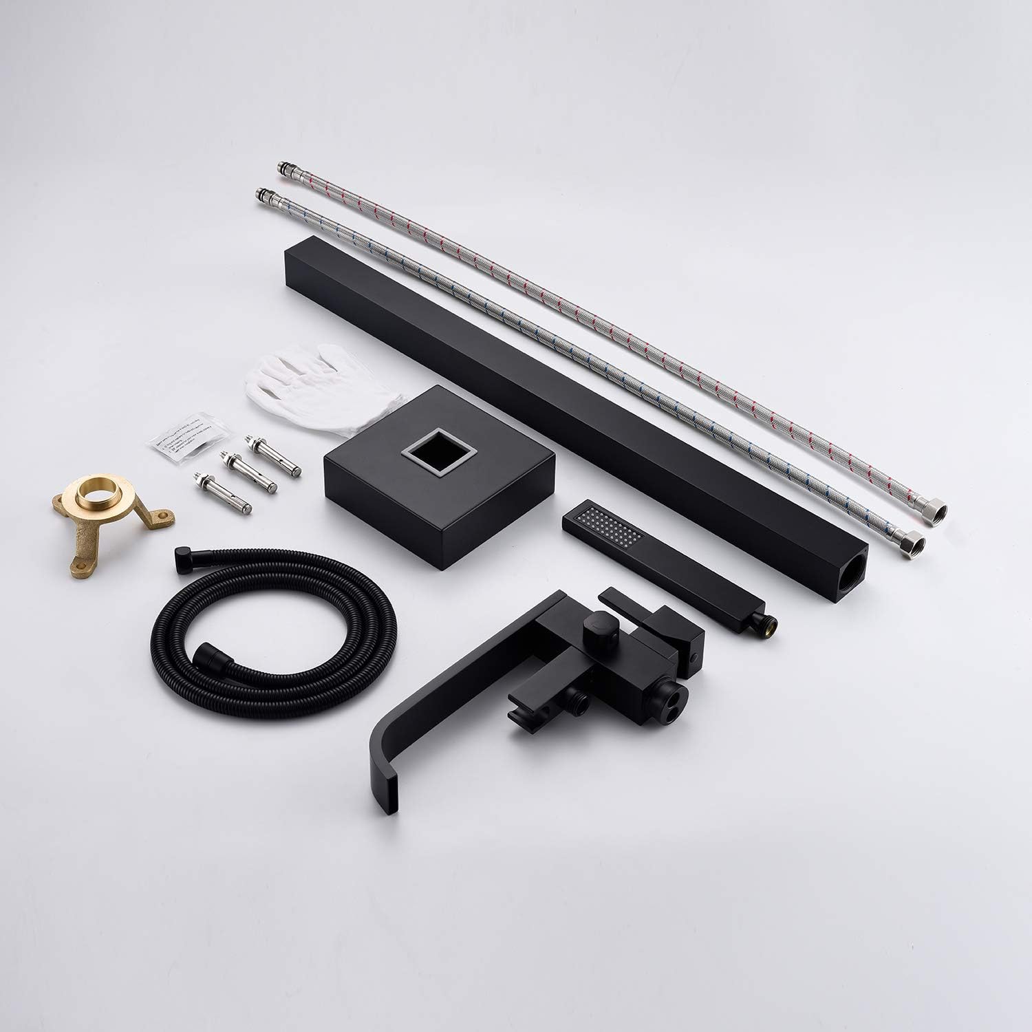 Wovier Floor Mounted Tub Filler Faucet, Freestanding Bathtub Faucet with Hand Shower W8782