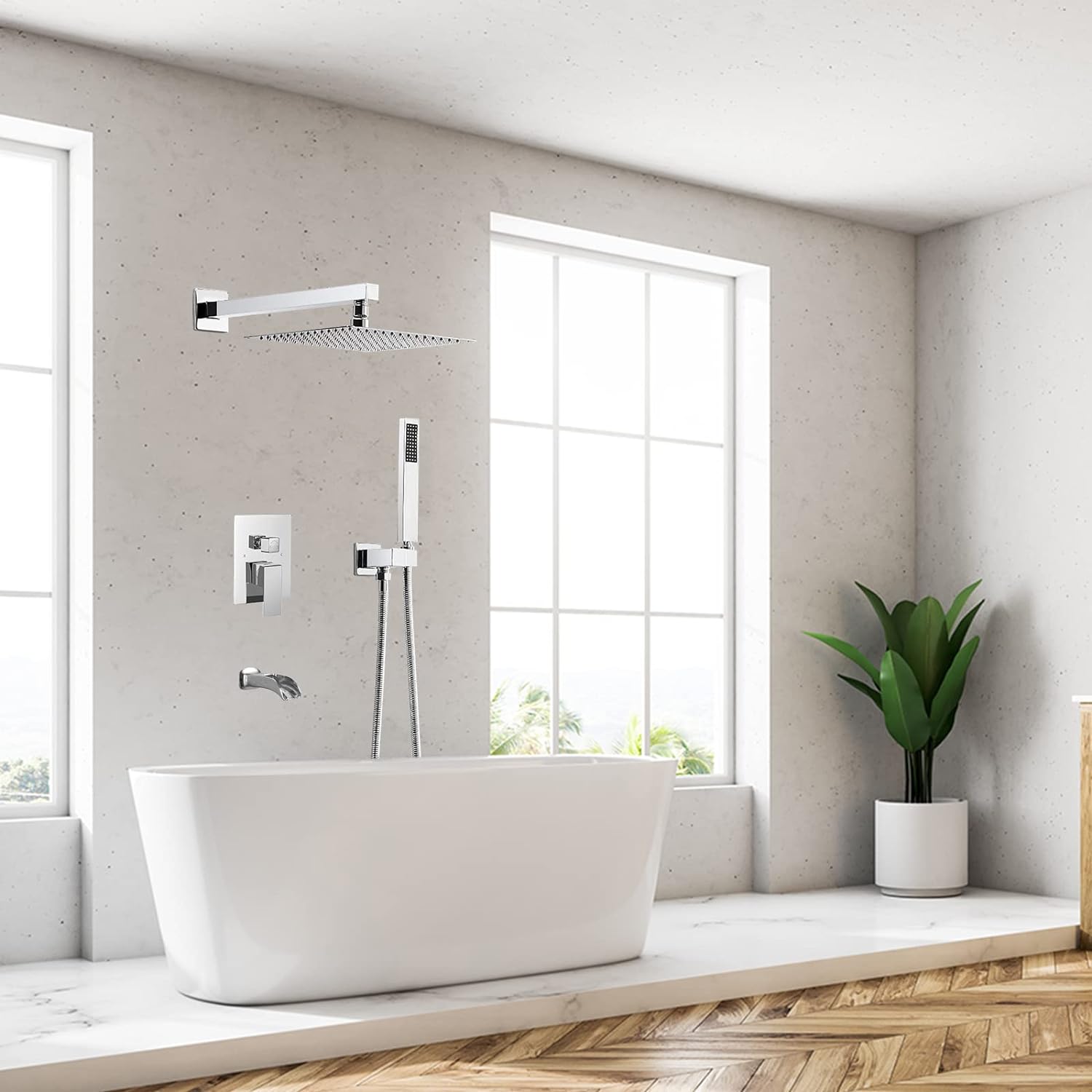 Wovier Shower System Rain Shower Handheld Sprayer with Shower Hose - W8807-9