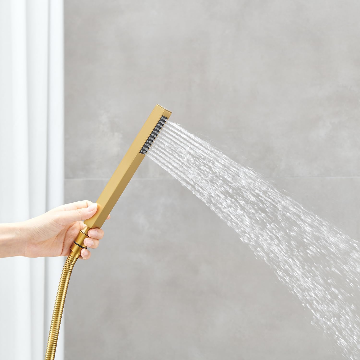 Wovier Floor Mounted Tub Filler Faucet, Freestanding Bathtub Faucet with Hand Shower W8783