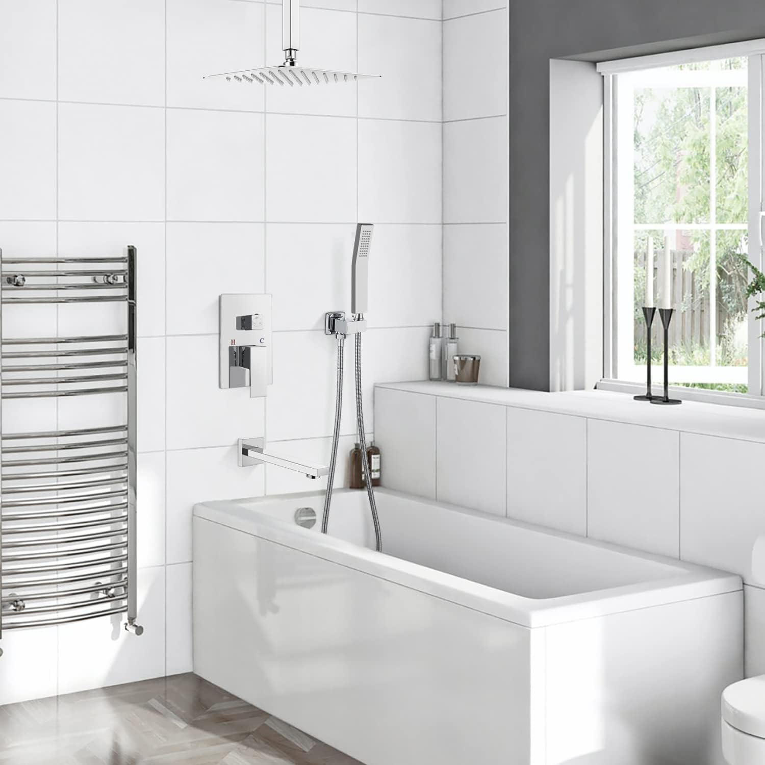 Wovier Shower System Rain Shower Handheld Sprayer with Shower Hose - W8814-9