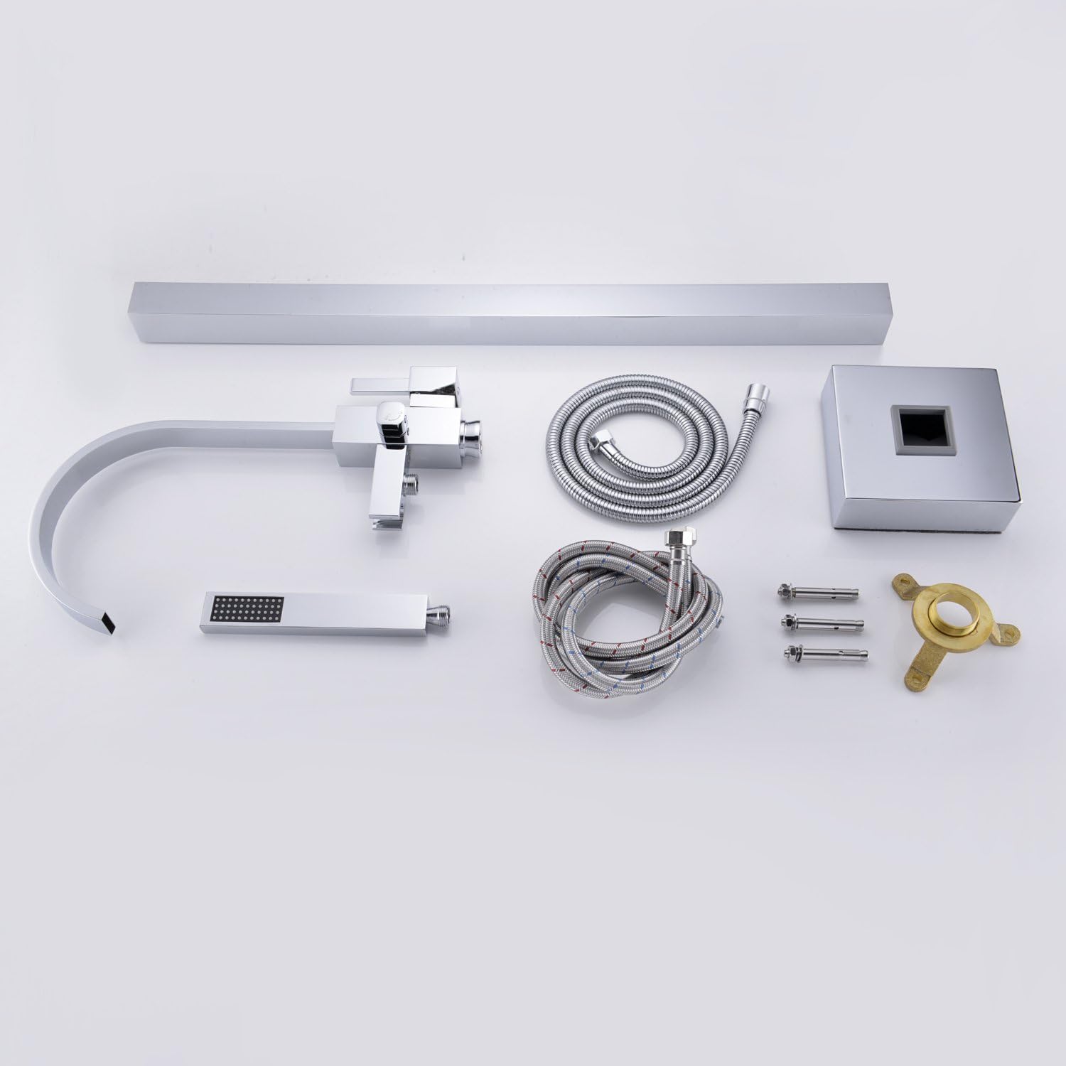 Wovier Floor Mounted Tub Filler Faucet, Freestanding Bathtub Faucet with Hand Shower W8783