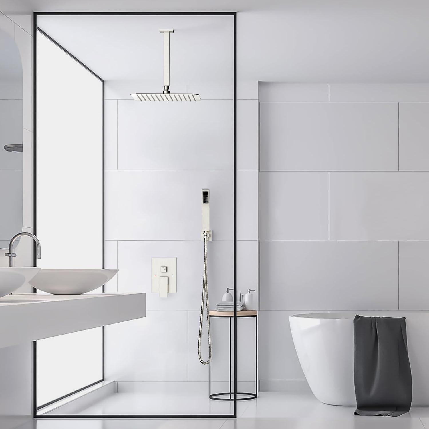 Wovier Shower System Rain Shower Handheld Sprayer with Shower Hose - W8818-27