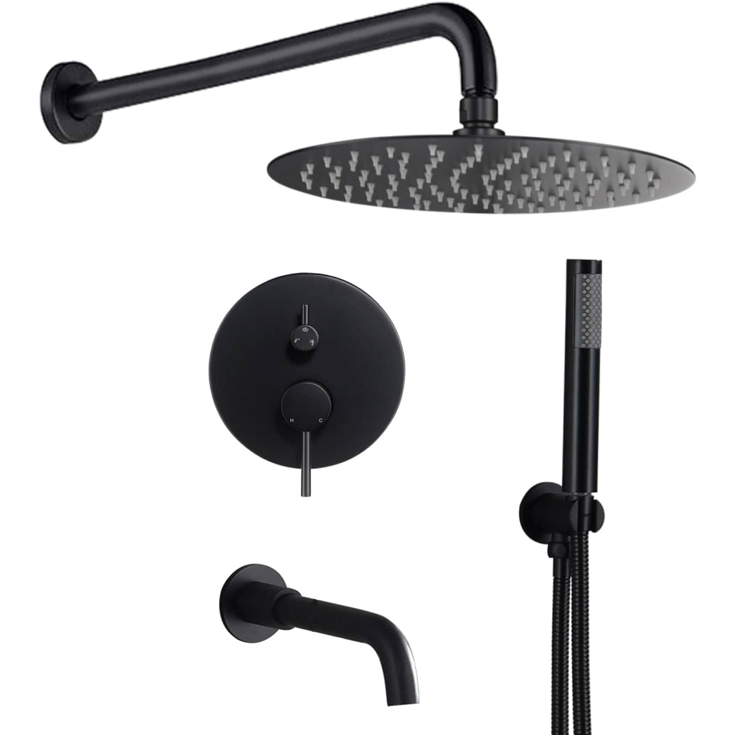 Wovier Shower System Rain Shower Handheld Sprayer with Shower Hose - W8817-9