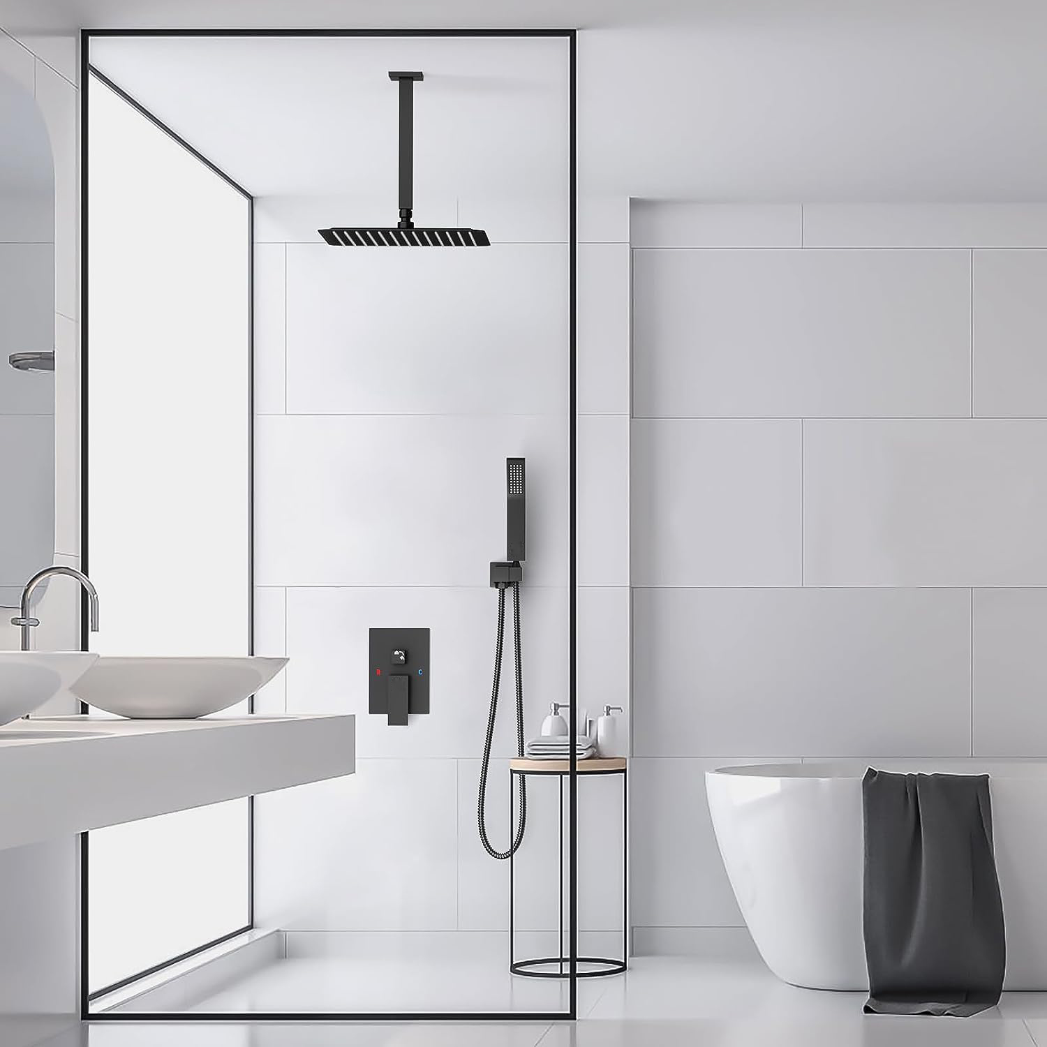 Wovier Shower System Rain Shower Handheld Sprayer with Shower Hose - W8818-21