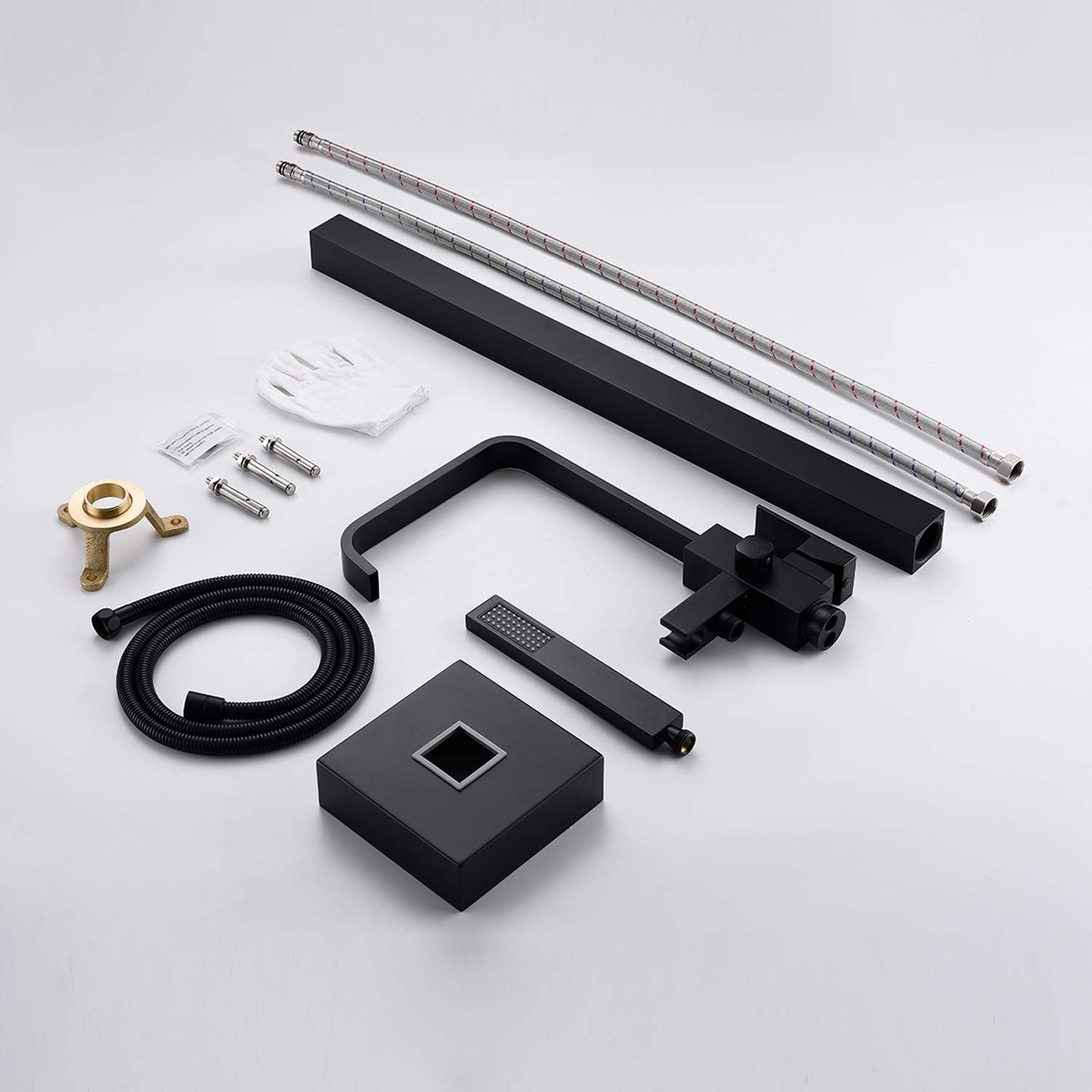 Wovier Floor Mounted Tub Filler Faucet, Freestanding Bathtub Faucet with Hand Shower W8785