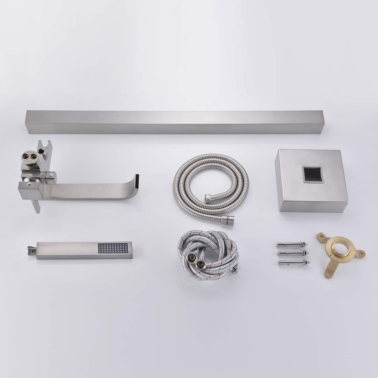 Wovier Floor Mounted Tub Filler Faucet, Freestanding Bathtub Faucet with Hand Shower W8782