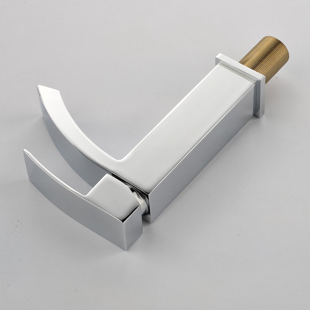 Wovier Waterfall Bathroom Sink Faucet,Single Handle Single Hole Faucet-W8220-17