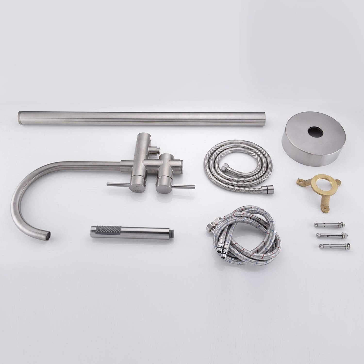 Wovier Floor Mounted Tub Filler Faucet, Freestanding Bathtub Faucet with Hand Shower W8790