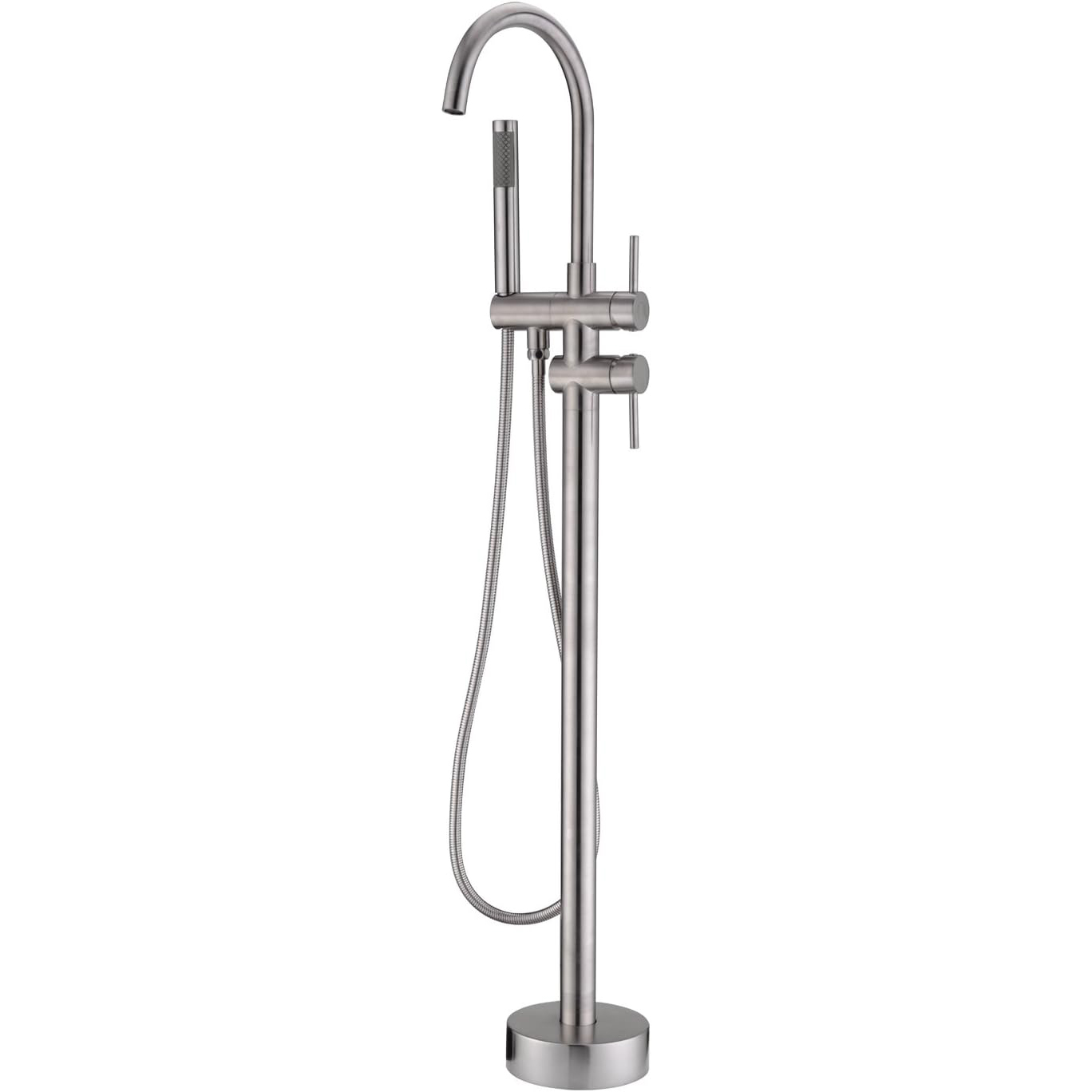 Wovier Floor Mounted Tub Filler Faucet, Freestanding Bathtub Faucet with Hand Shower W8790