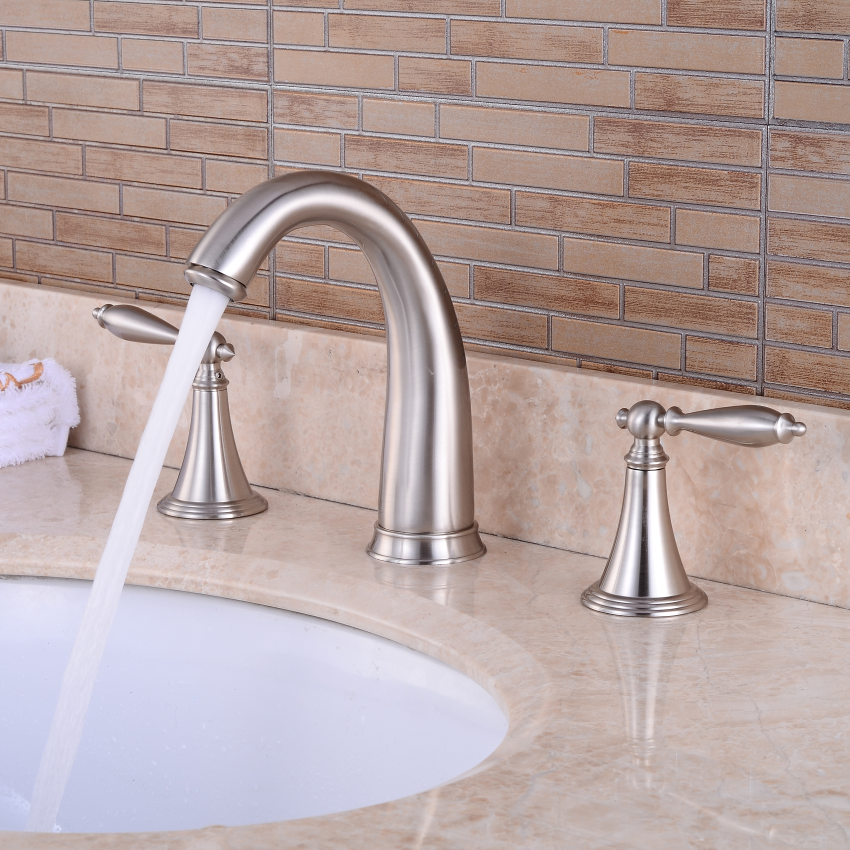 Wovier Widespread Faucet,Three Handle Two Hole Bathroom sink Faucet-Wovier W8401-3