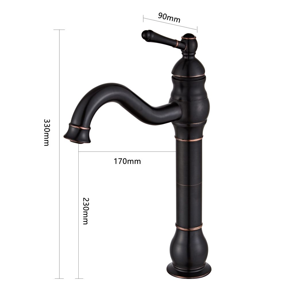 Wovier Waterfall Vessel Faucet, Single Handle Single Hole Bathroom Faucet - w8297-8